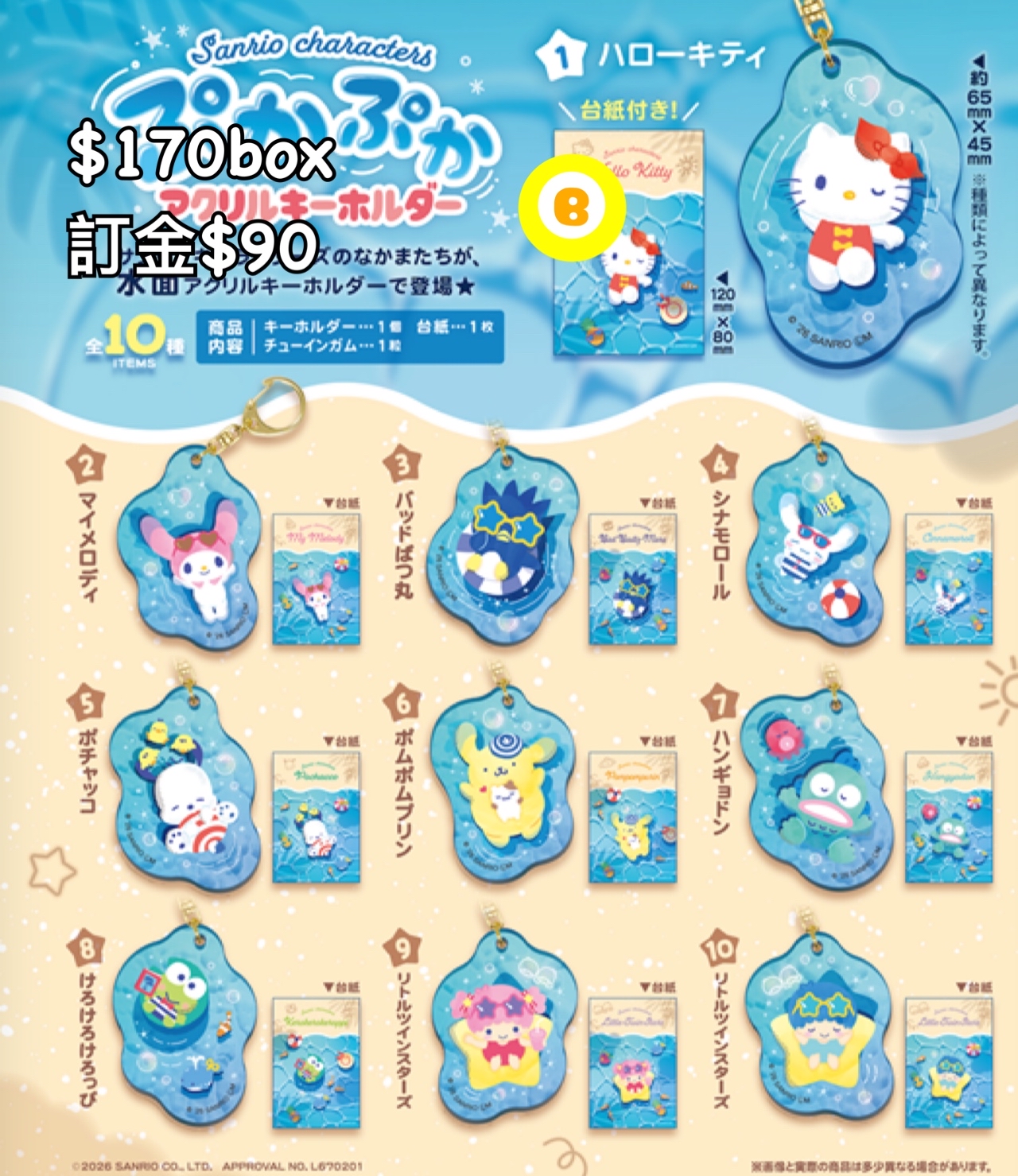 Preorder預訂8/2026年sanrio食玩原盒