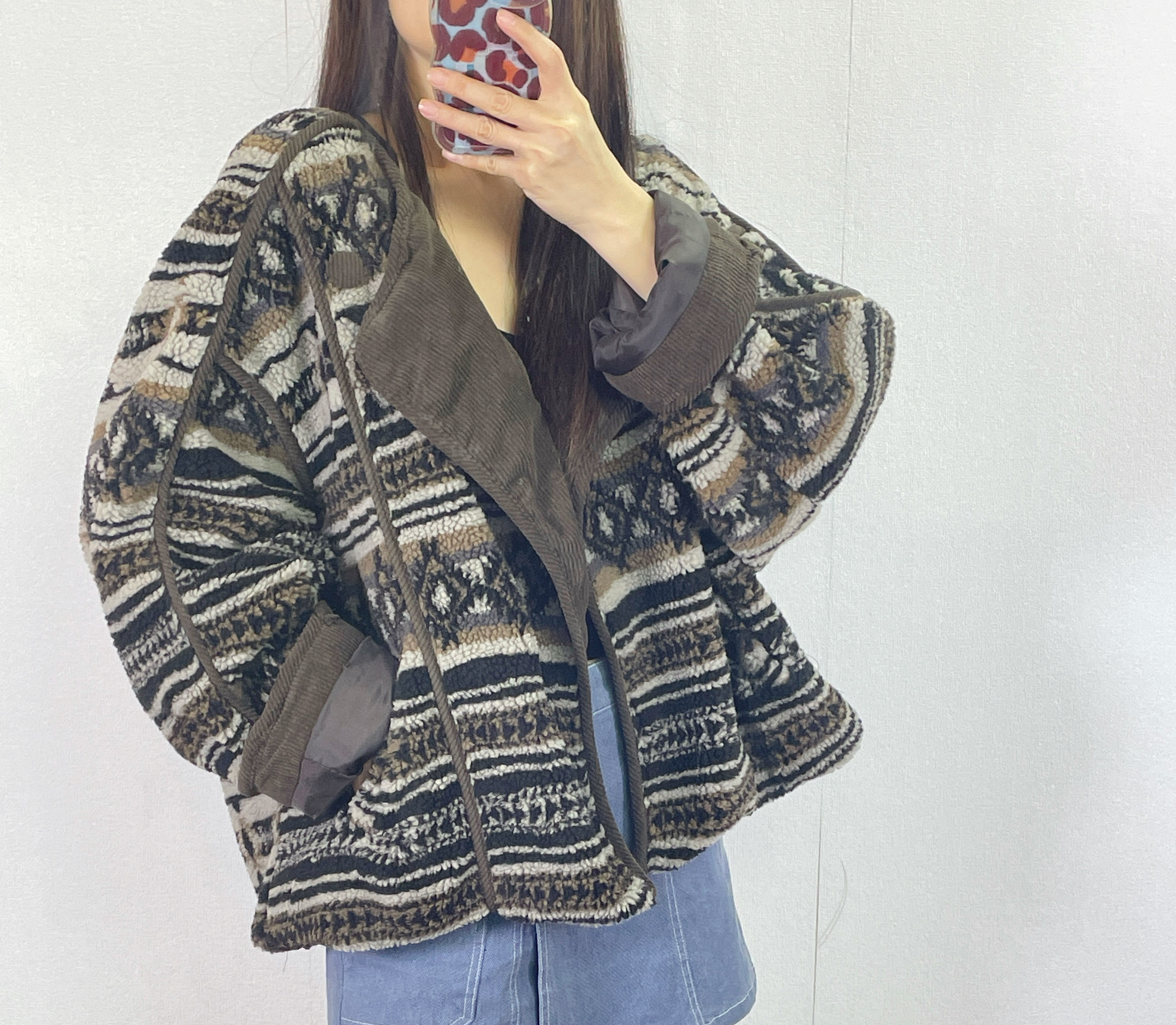 K5547 民族花羊羔毛外套