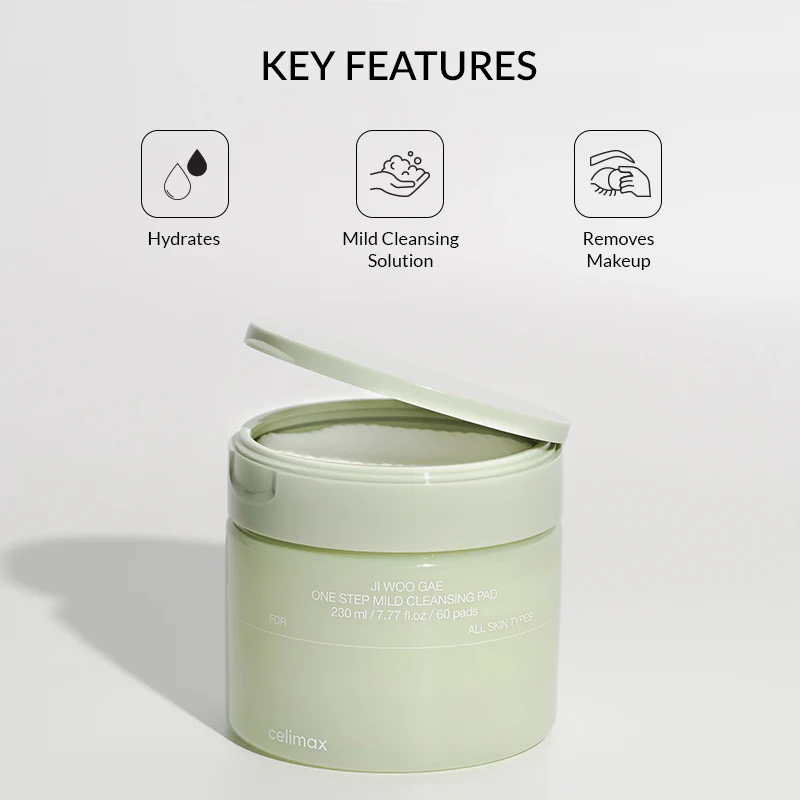 Celimax JIWOOGAE 温和保濕舒緩卸妝潔膚棉 60片(訂貨4-7天)