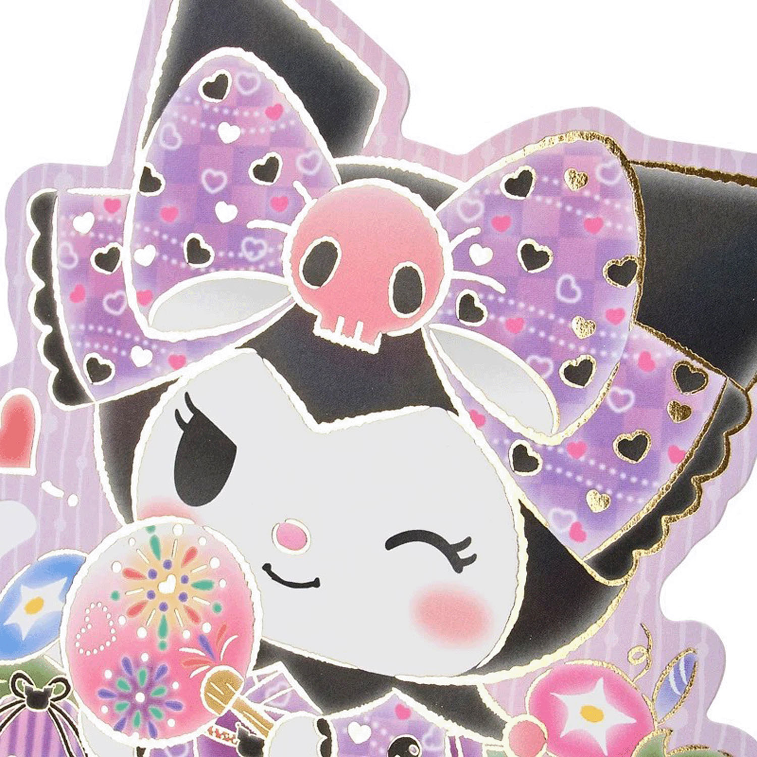 Sanrio - 造型明信片 (Kuromi浴衣款)