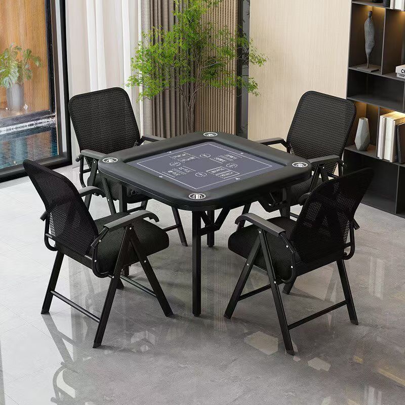 折疊式皮質摜蛋桌家用棋牌桌可折疊簡約現代使用棋牌桌折疊桌‑poker table