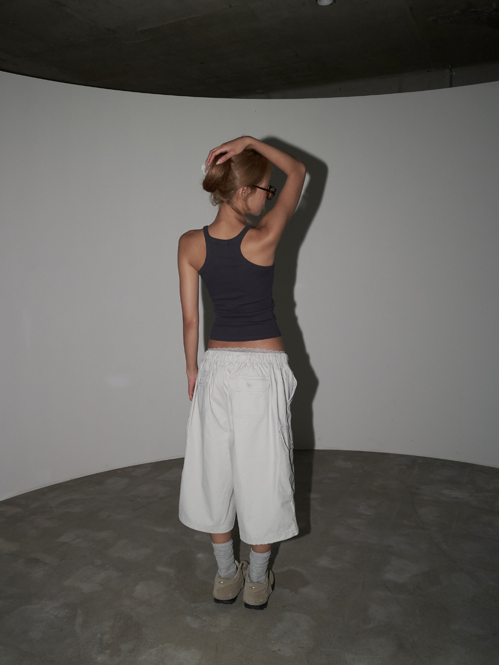 Drawstring Cotton Cargo Shorts