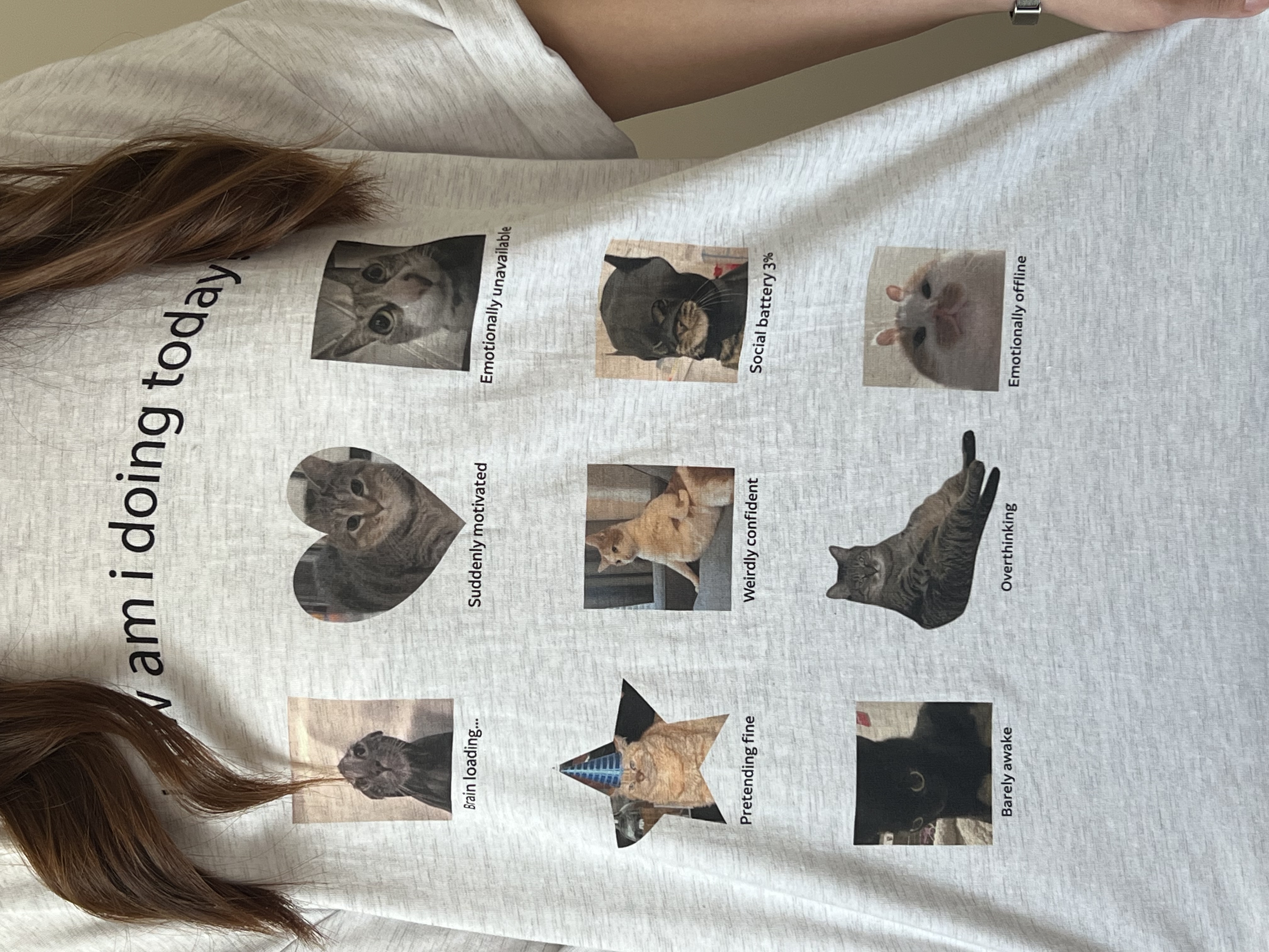 九宮格喵喵oversize tee