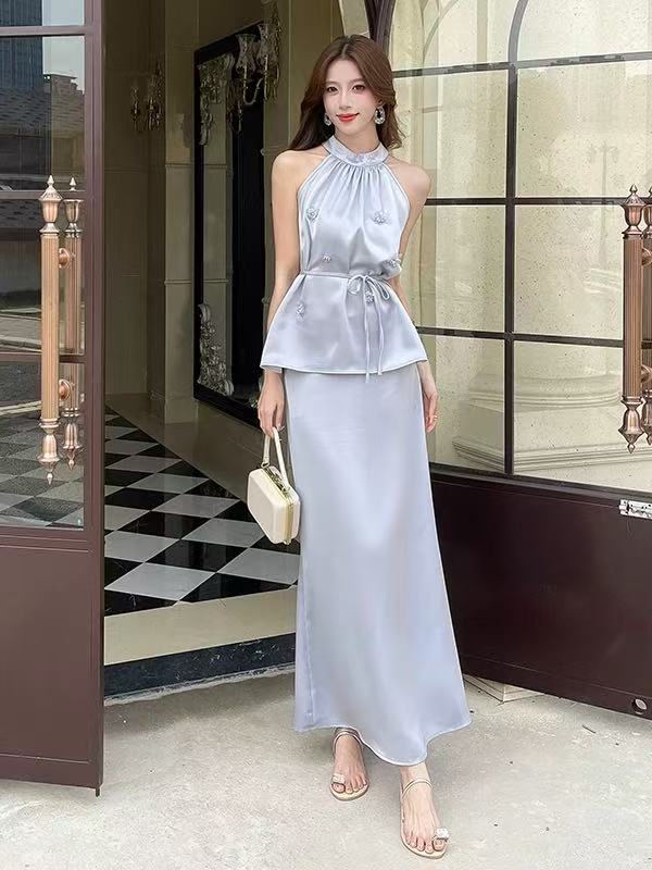 ST273无袖挂脖套装