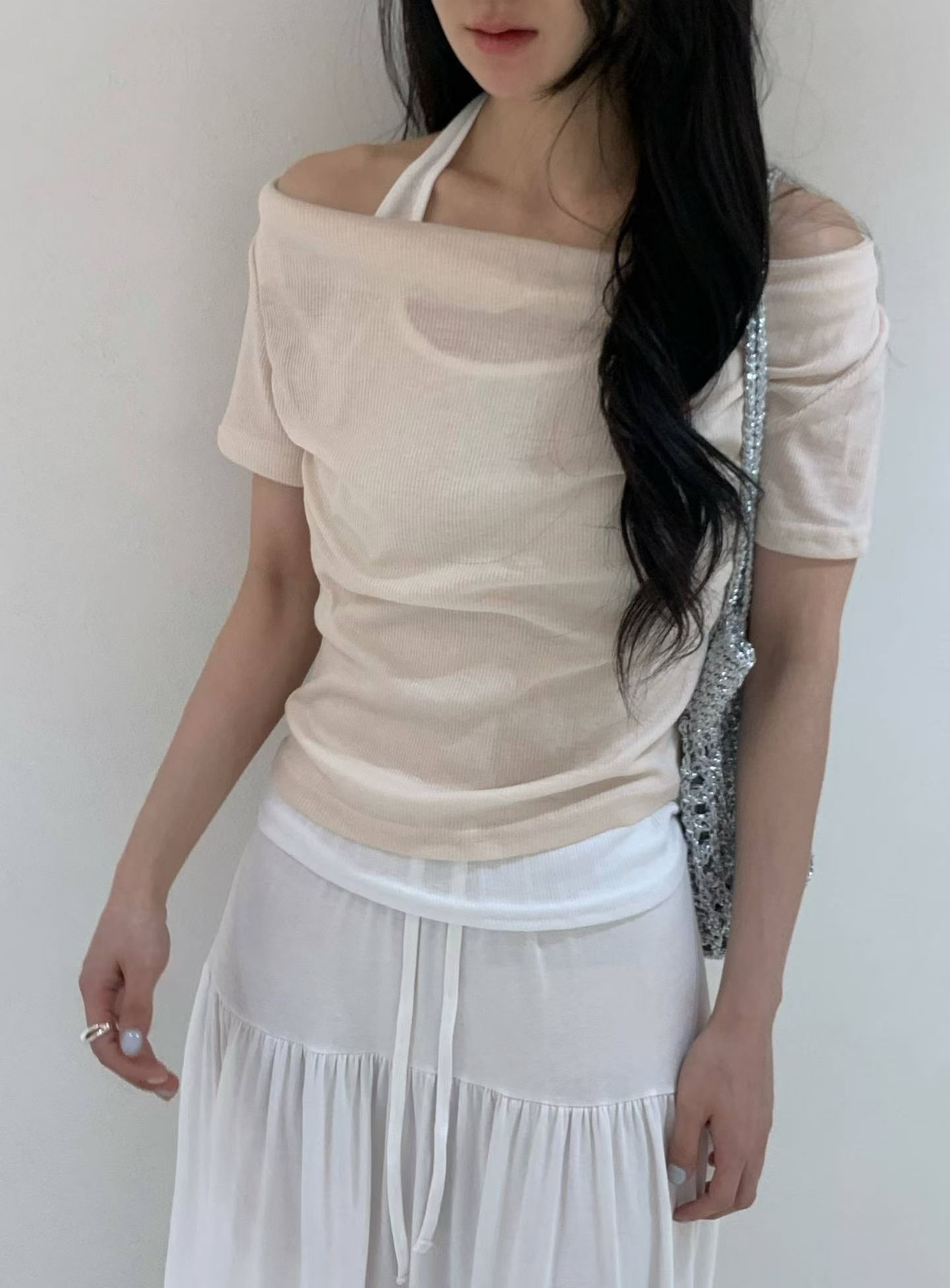 K15 假兩件拼色top