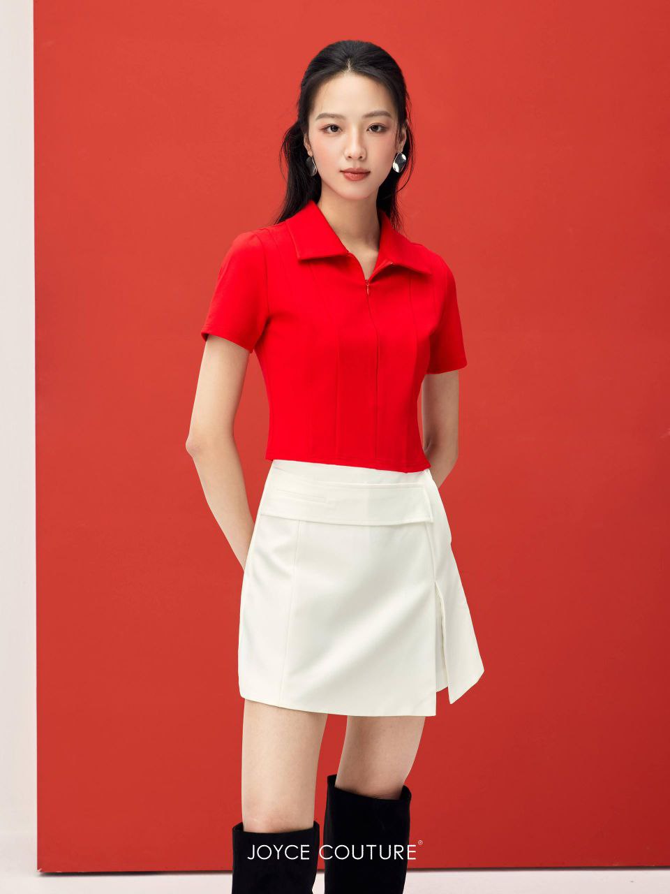 不对称腰带裤裙 P0451