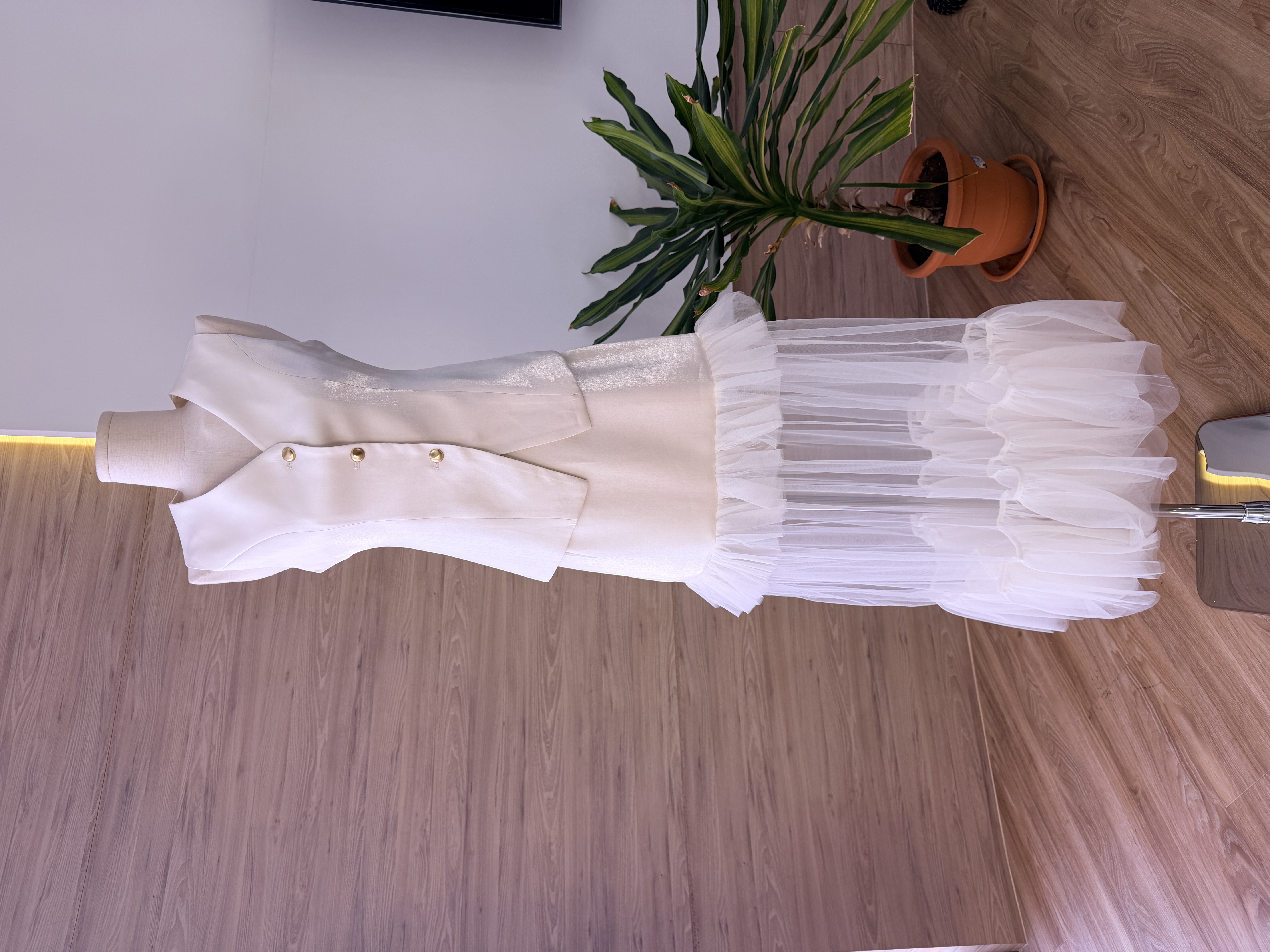 Raven Vest and Tulle Maxi Skirt Set