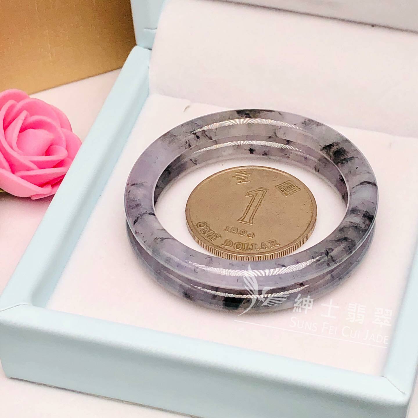 紫底烏雞絲巾扣