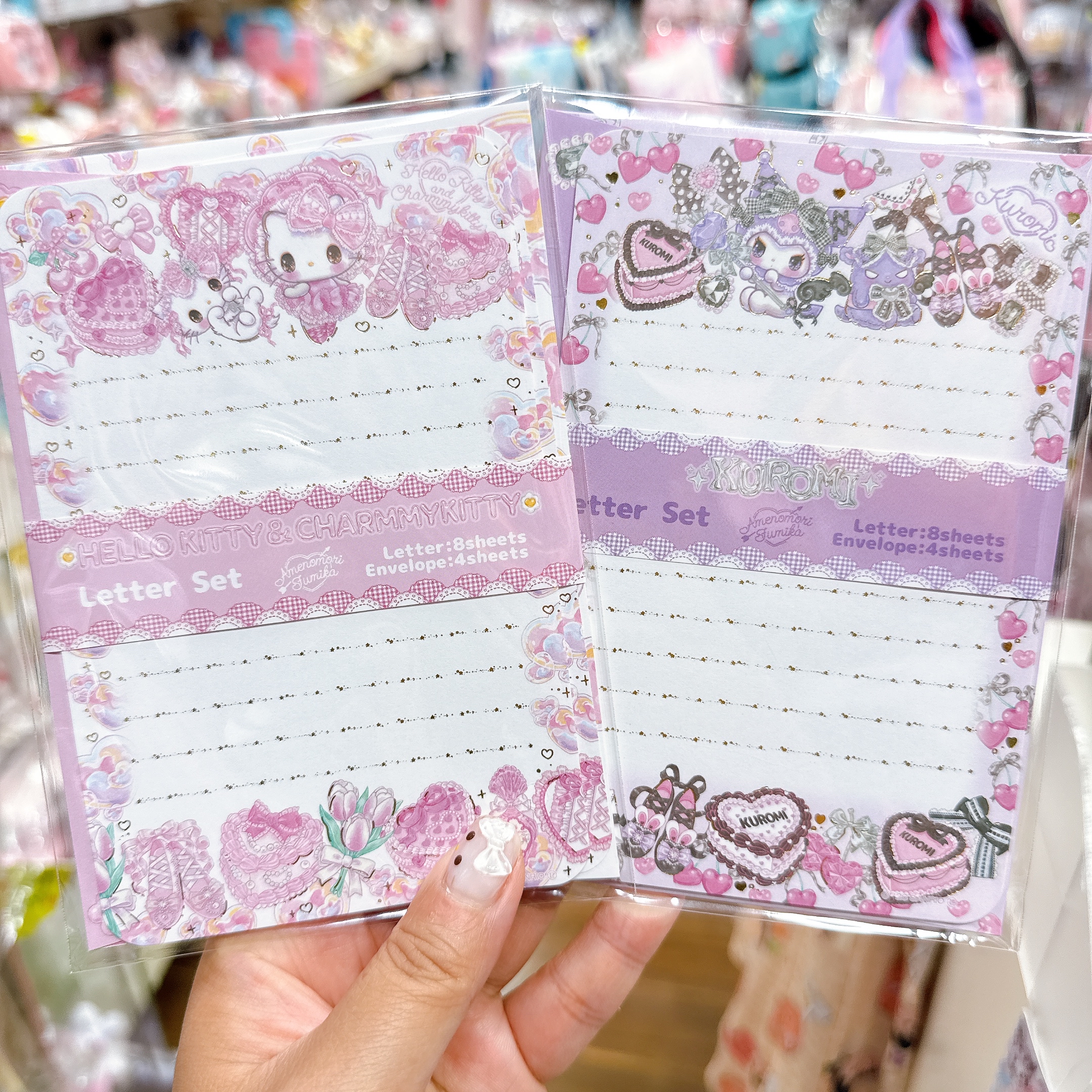 日本直送Sanrio聯成 Amenomori Fumika系列筆  信紙套裝 四色原子筆鉛芯筆 鎖匙扣