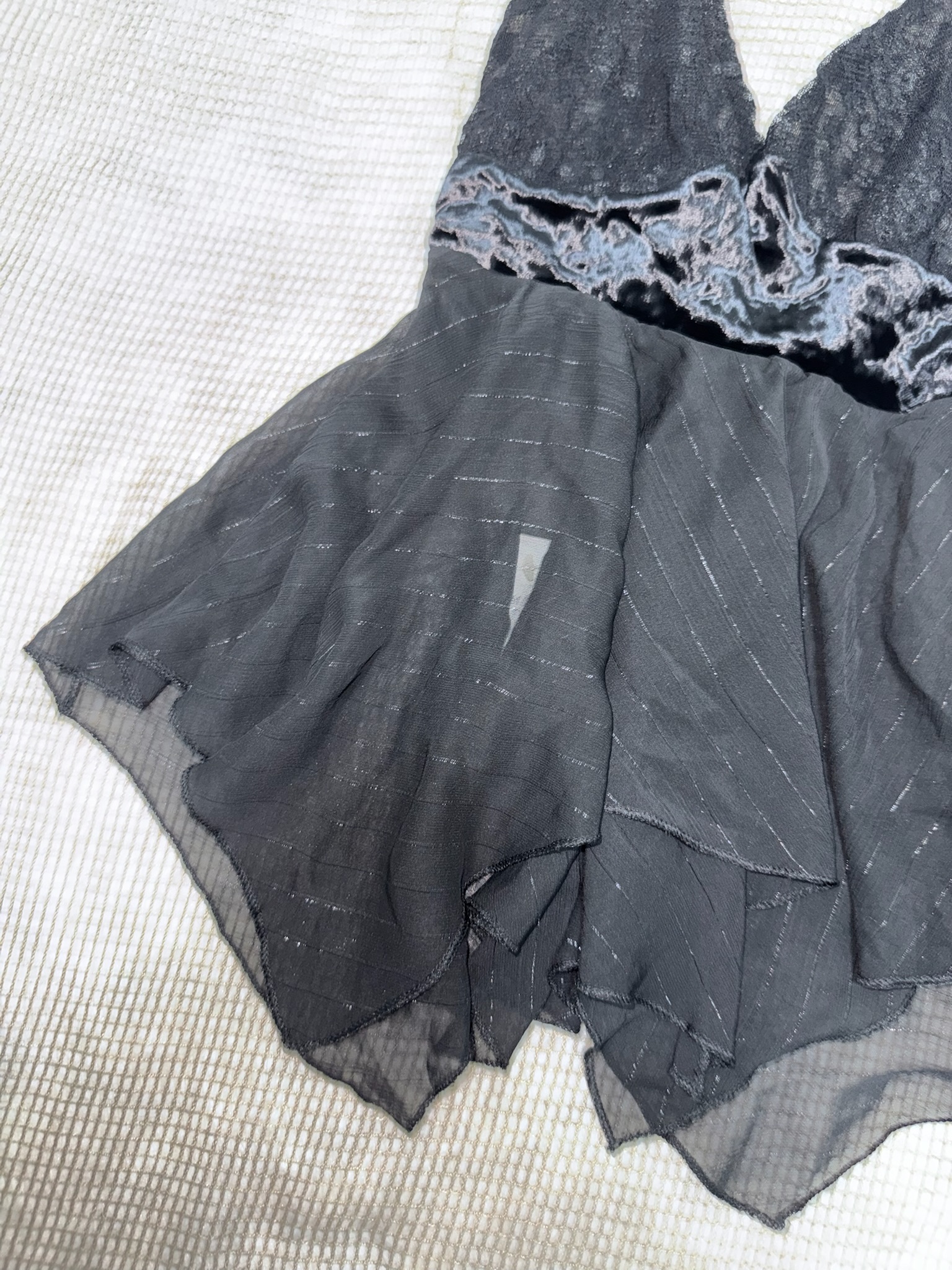 Gothic Halter Cami with Crushed Velvet Waistband