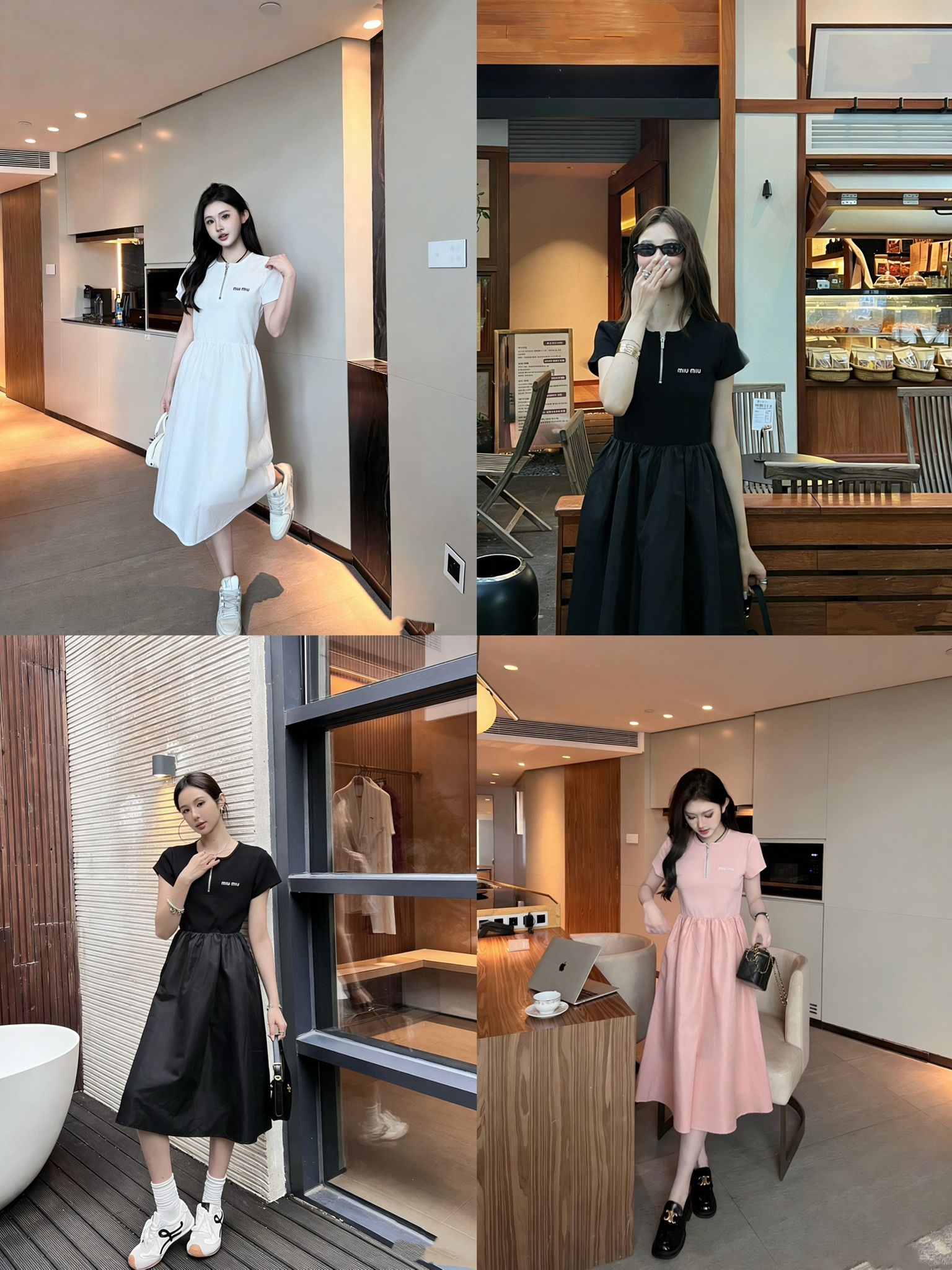 Miu Miu 26ss新款連衣裙😎法式短袖背心連衣裙🤎