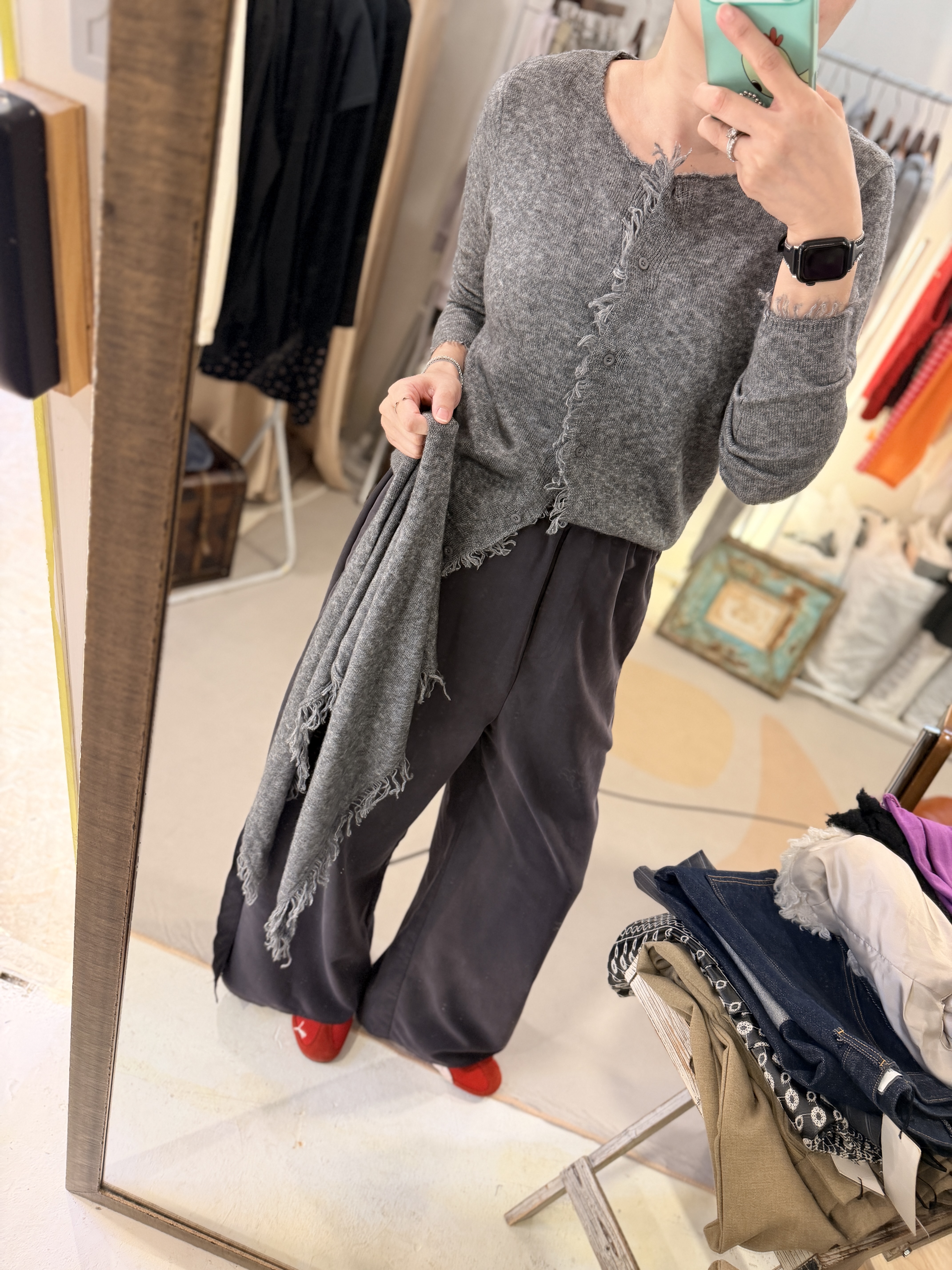 Fringe cardigan set