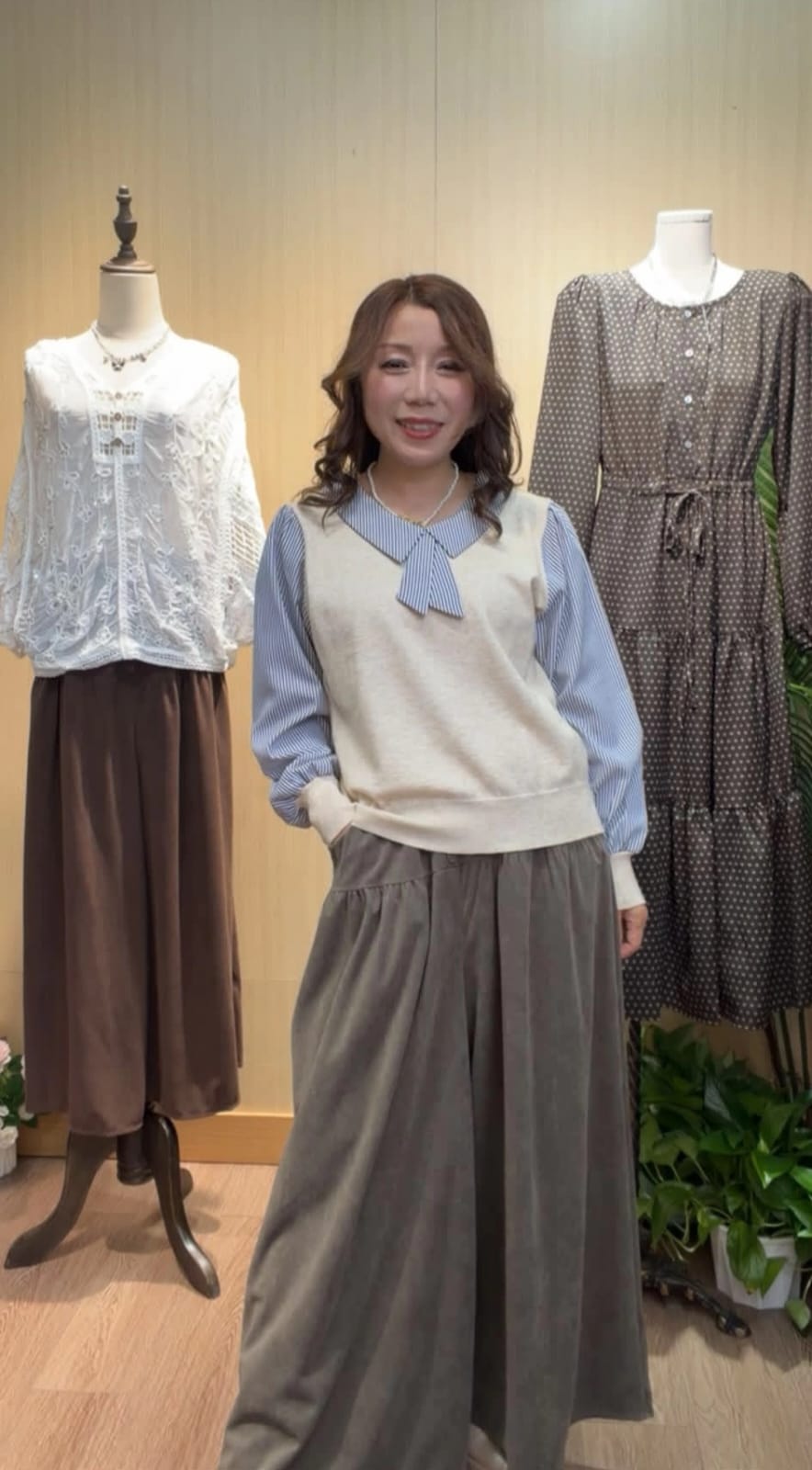 線仔x梳織條子上衣