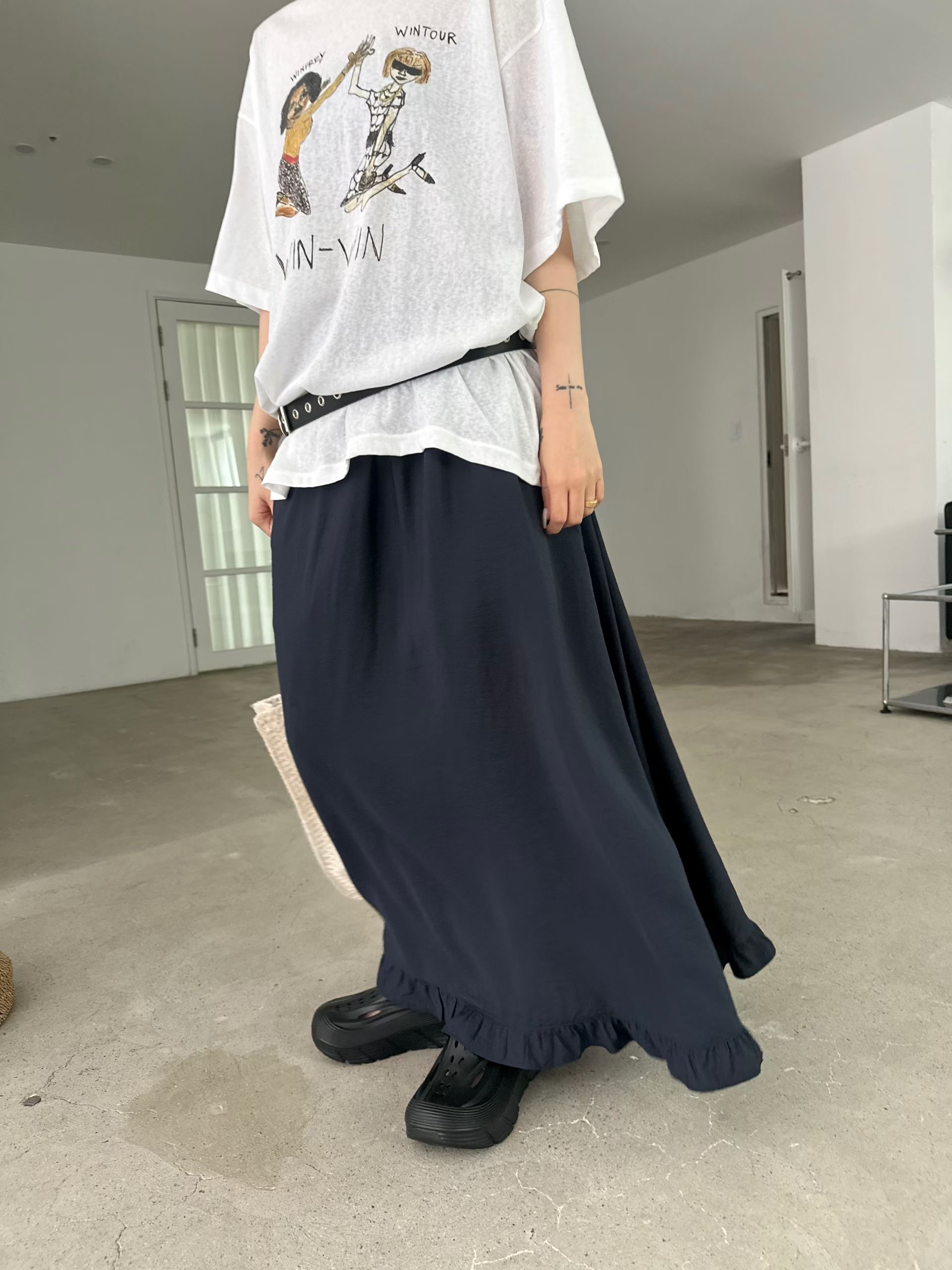 221368 Ruffles滑料長裙