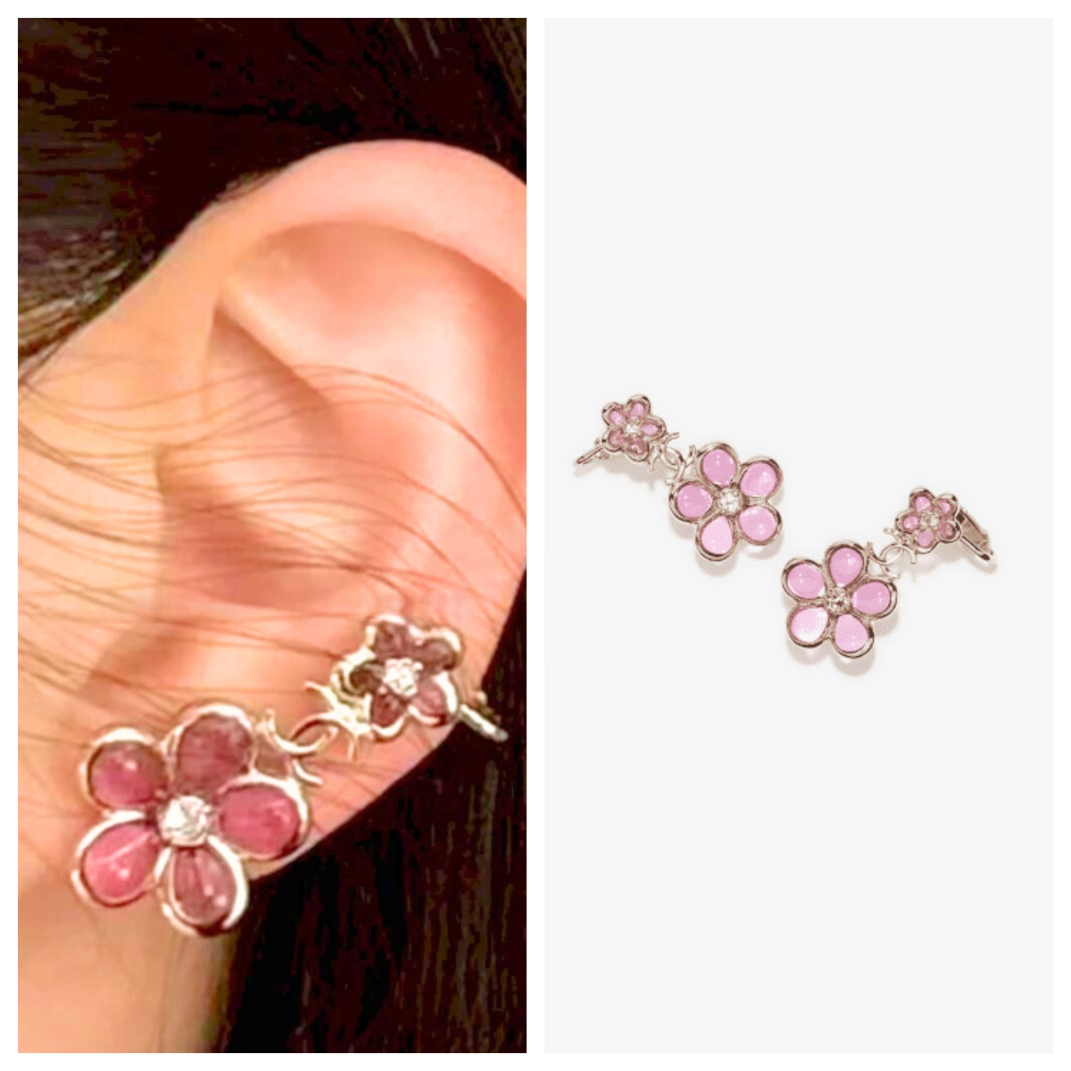 CHANELCC 標誌花朵耳環