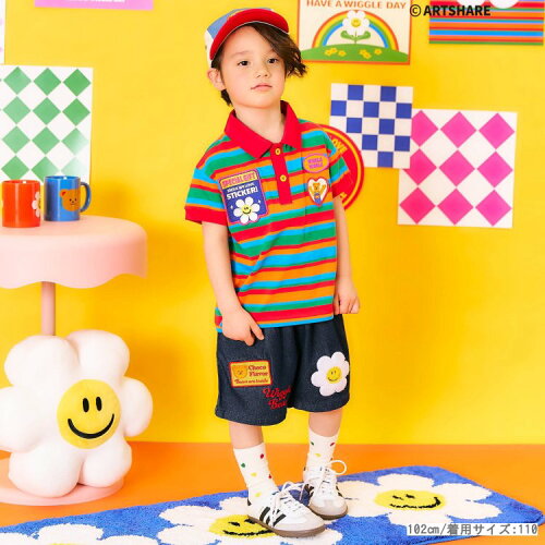 🆕【⭐訂購⭐】🌀 🇯🇵 日本直送🇯🇵 WIGGLE_WIGGLE系列 笑臉太陽花刺繡貼布 牛仔短褲🌀 [ELEA-0069][260607]