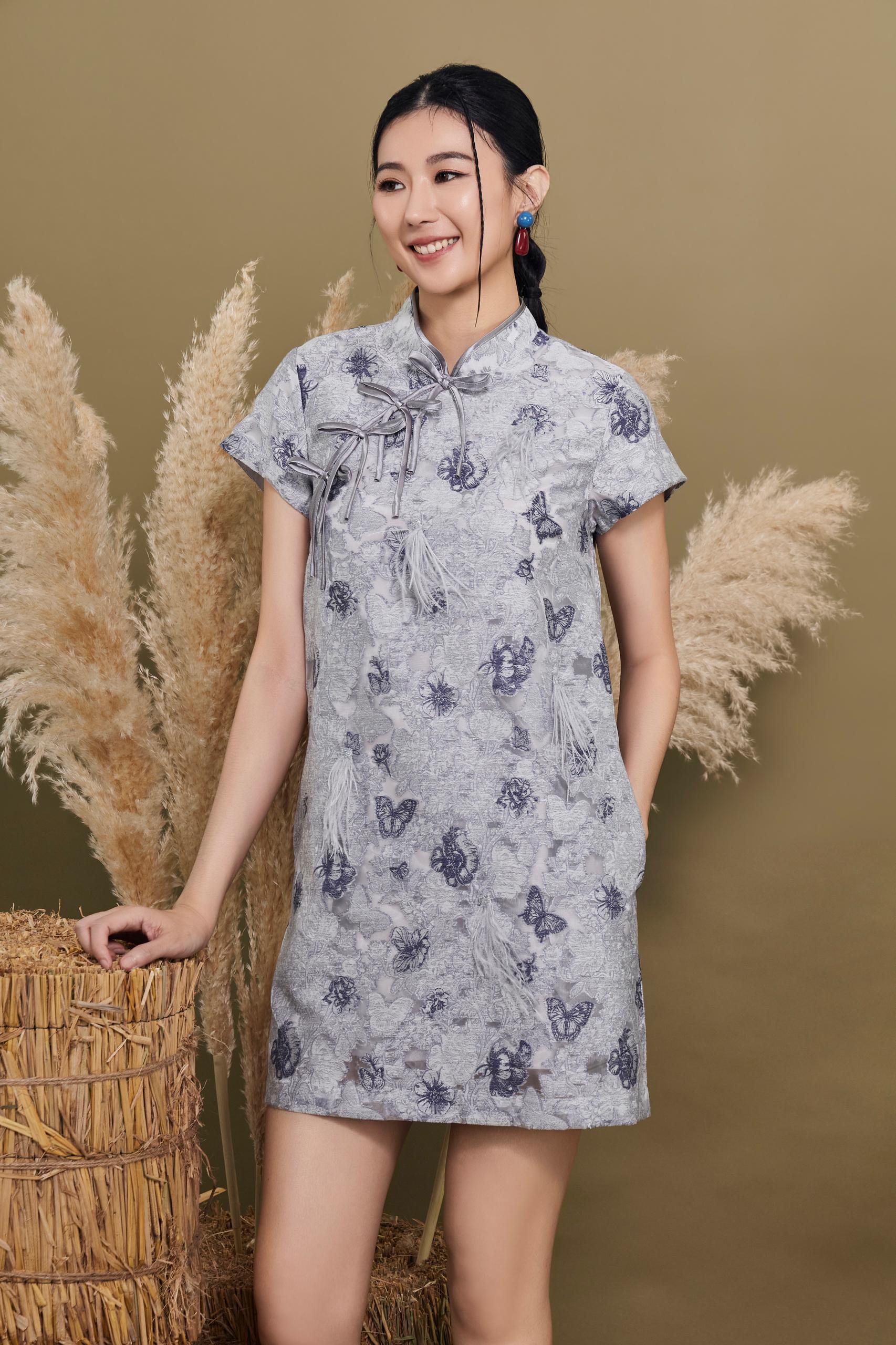 CD2167 Ethereal Blossom Qipao Dress