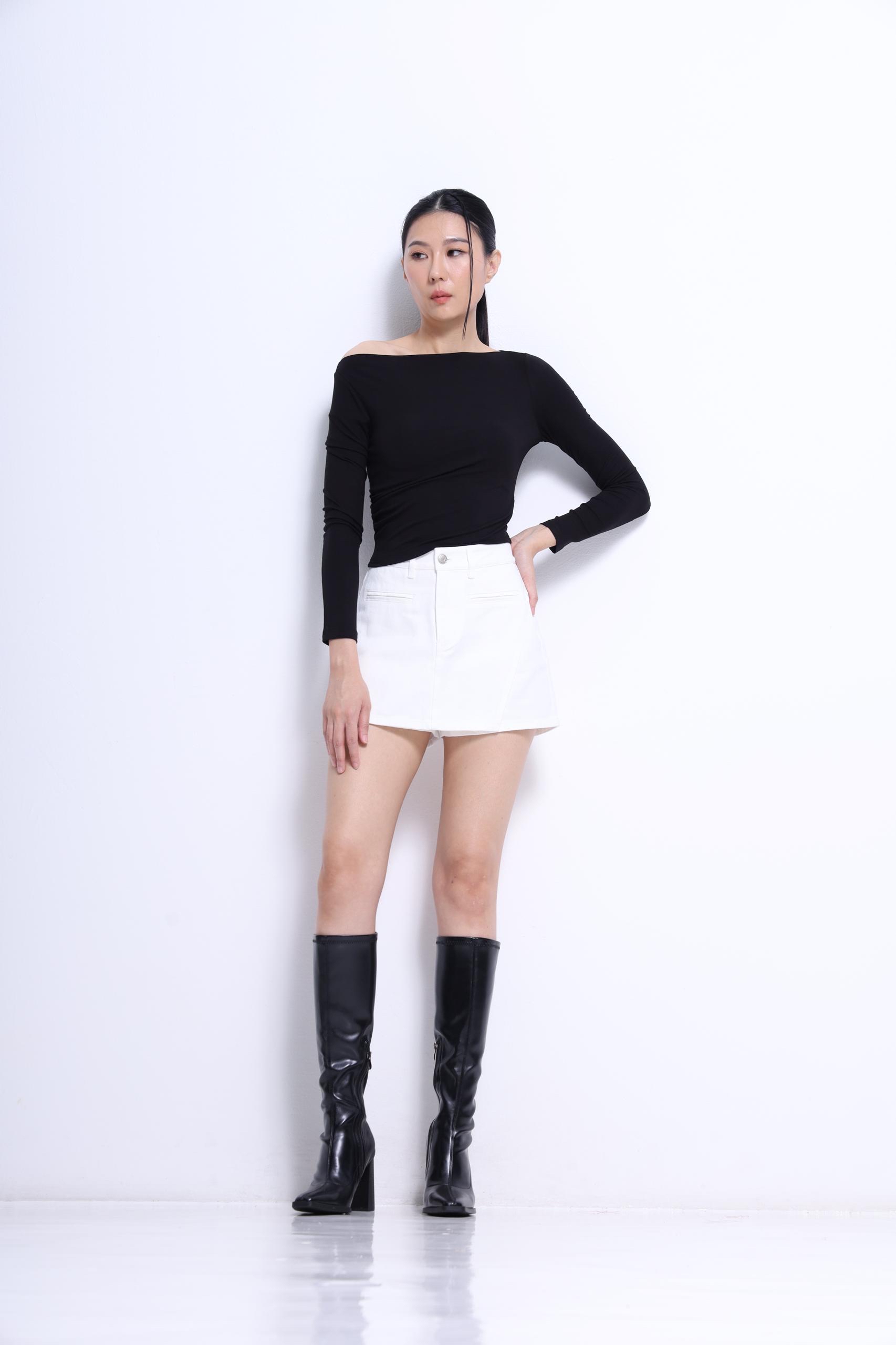 CB2805 Sienna Asymmetric Off-Shoulder Top