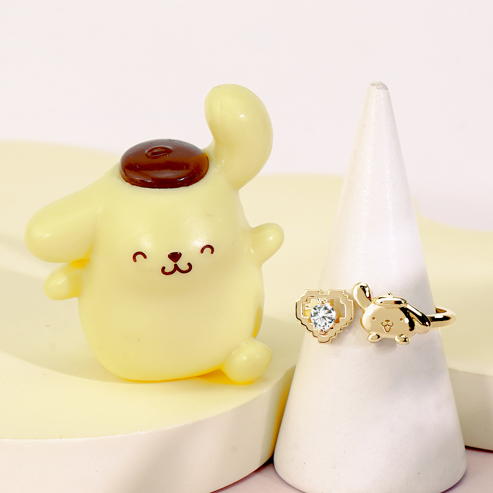 📦訂購 台灣限定 三麗鷗 SanrioＸSTORY 故事銀飾 30週年系列 Pom Pom Purin 布丁狗像素雷刻晶鑽純銀戒指