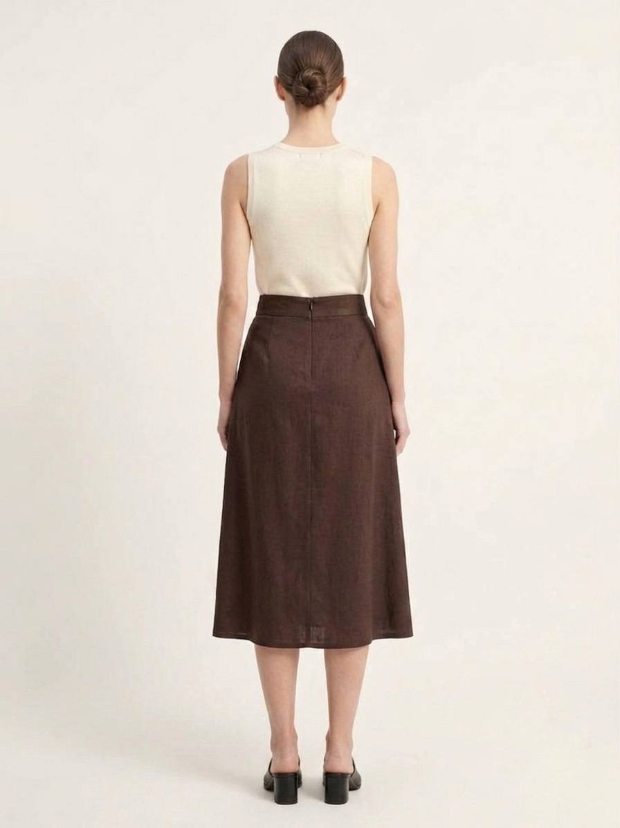 W6806 - High Waist Midi Skirt