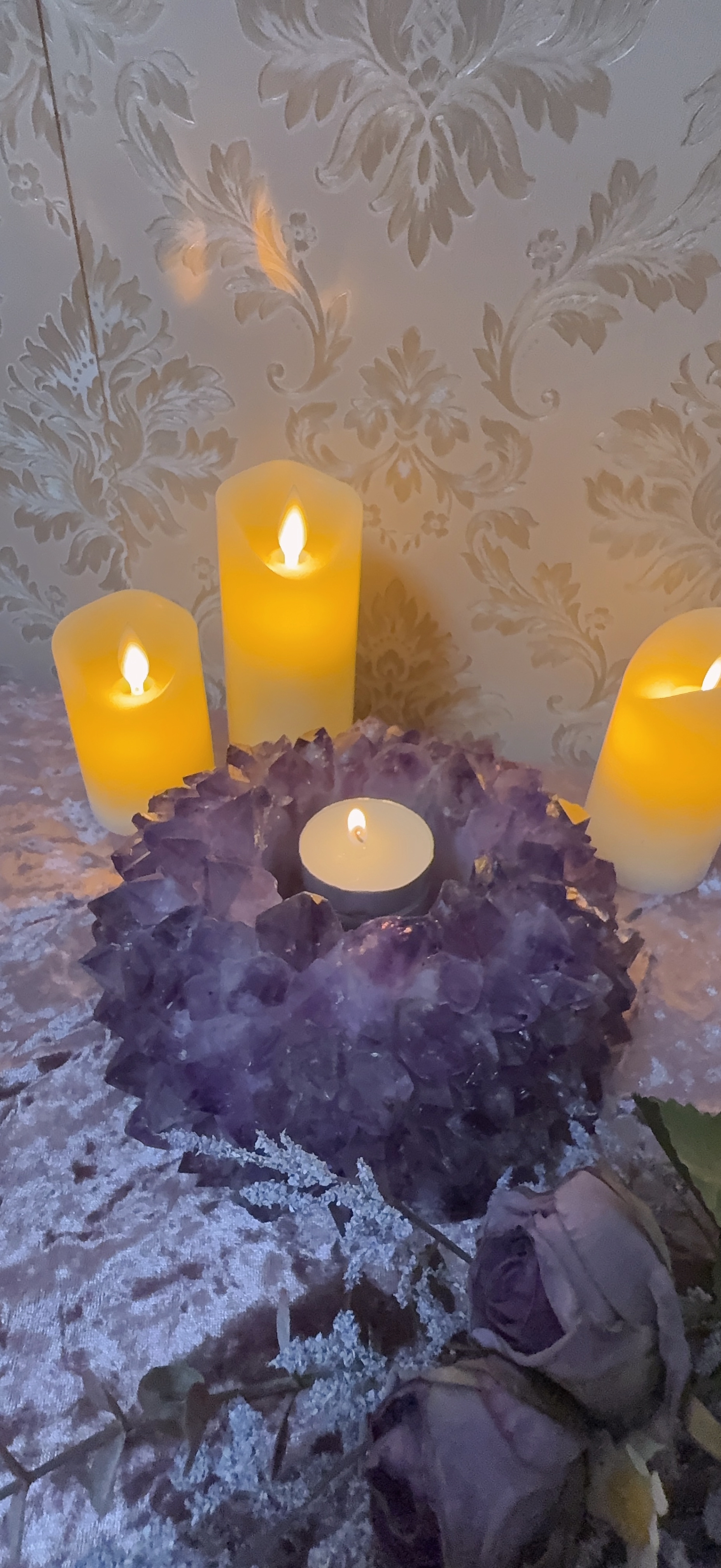 【來自巴西的靈魂之光】紫水晶花燭台💜