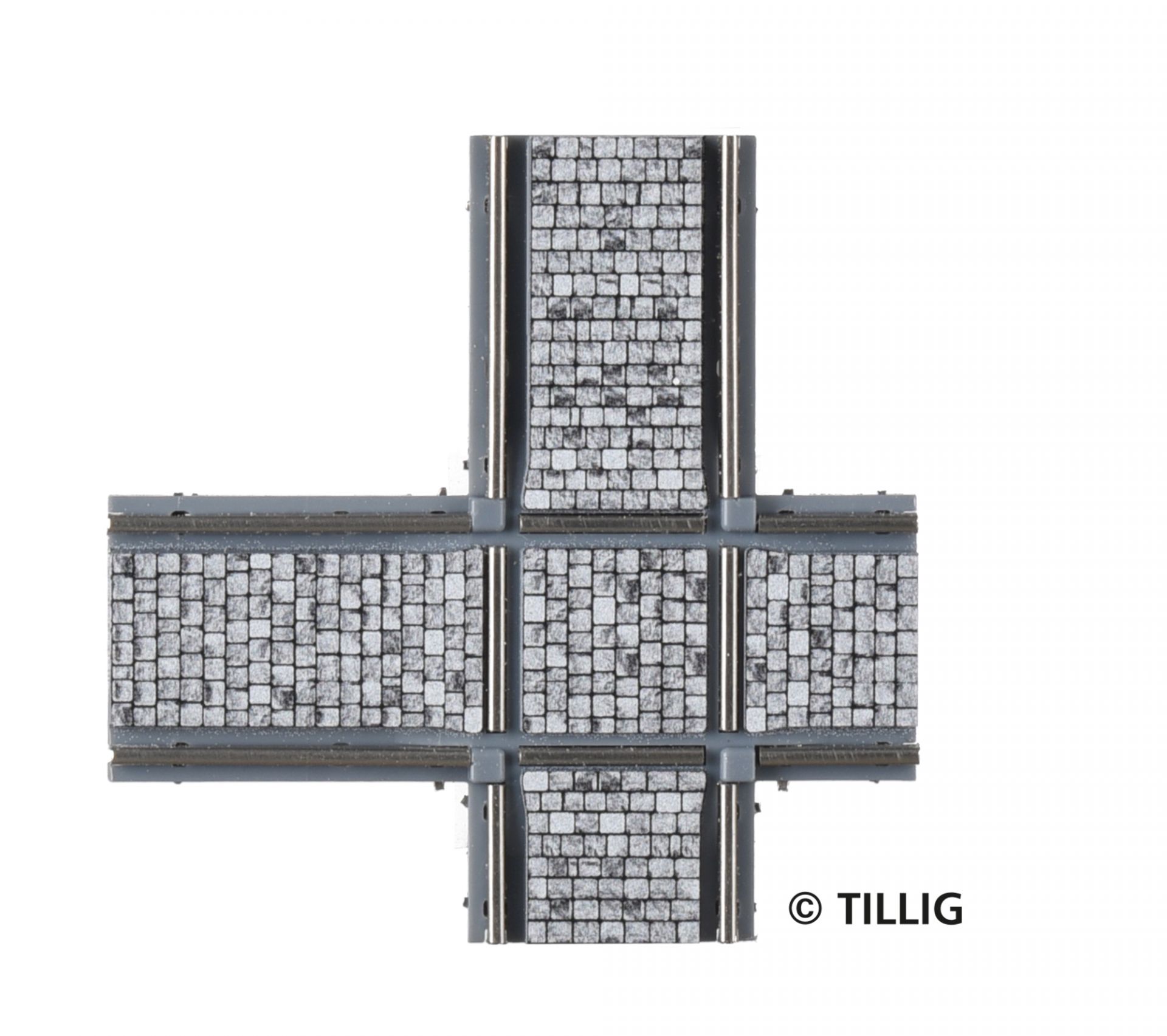 Tillig LUNA HO 十字路口鋪路石1:87 Crossing paving-stones 馬路路軌•城市輕軌•電車路軌