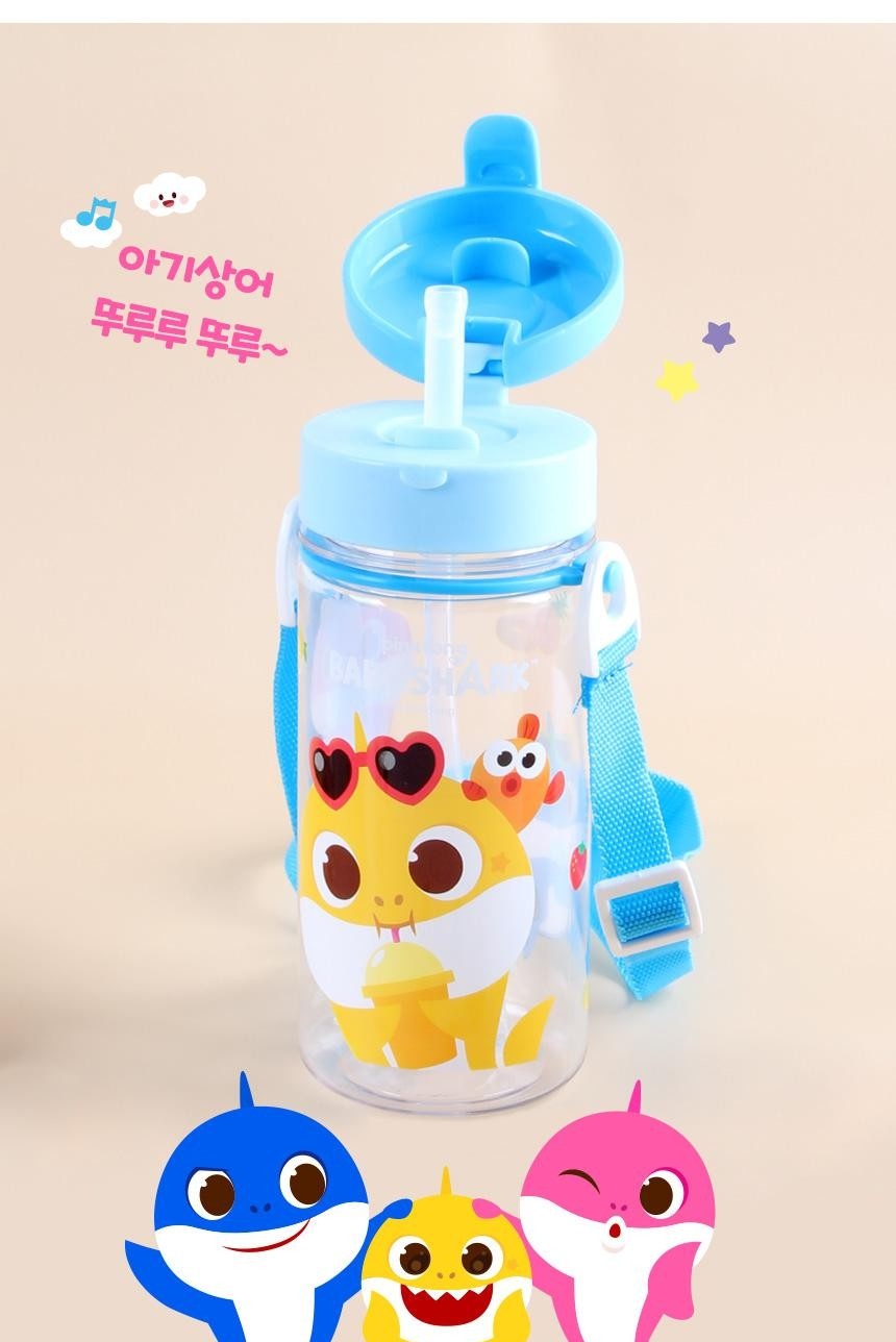 【預訂】韓國直送 Baby Shark 吸管水樽(藍色)