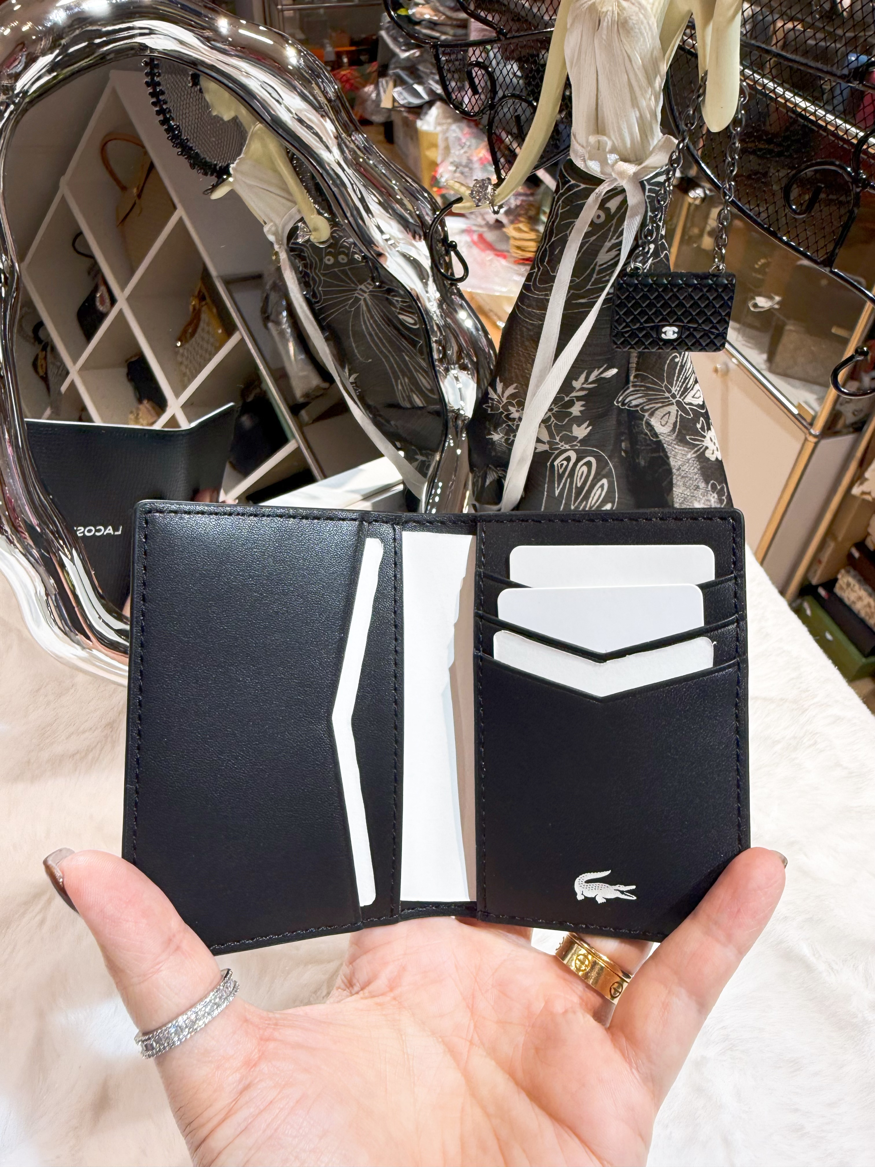 Lacoste flap card holder blk