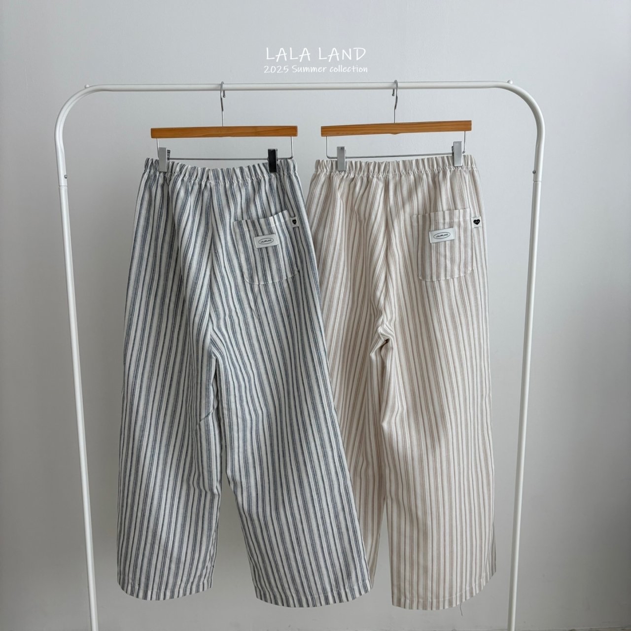 Lalaland | stripe ops with mom pants(Blue M95-105/Adult)