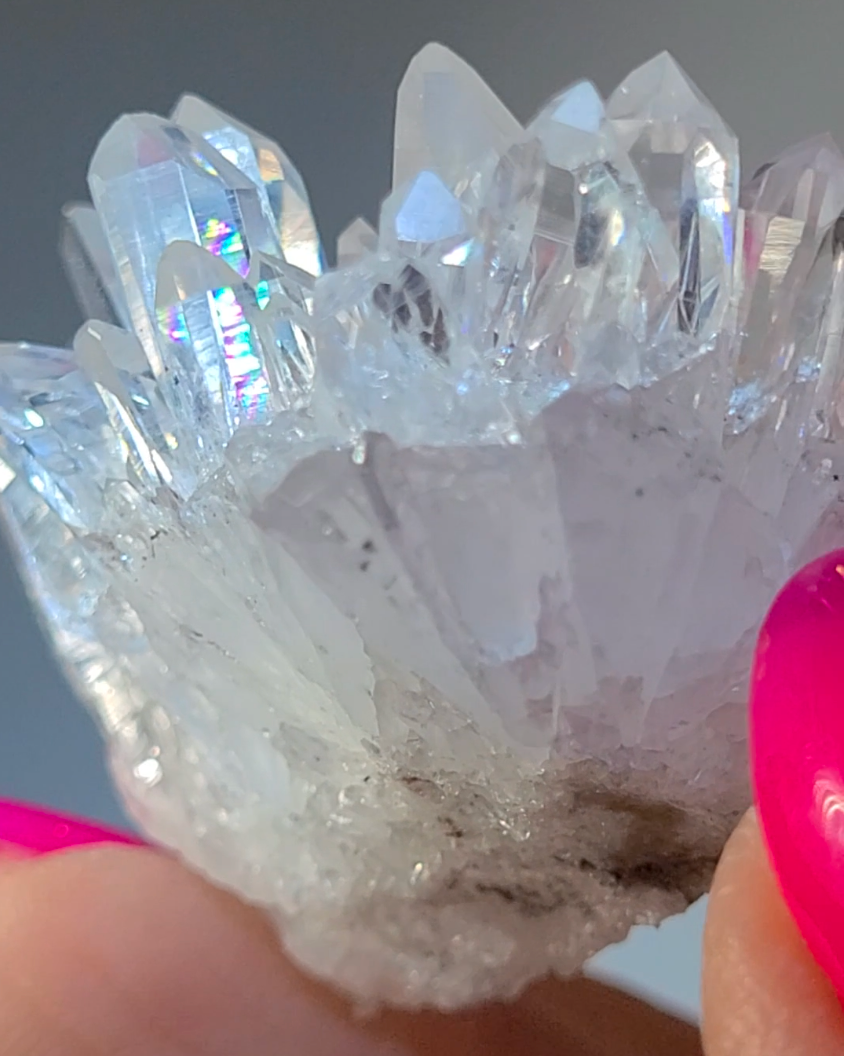 Chrysanthemum needle quartz with rainbows - CQ188