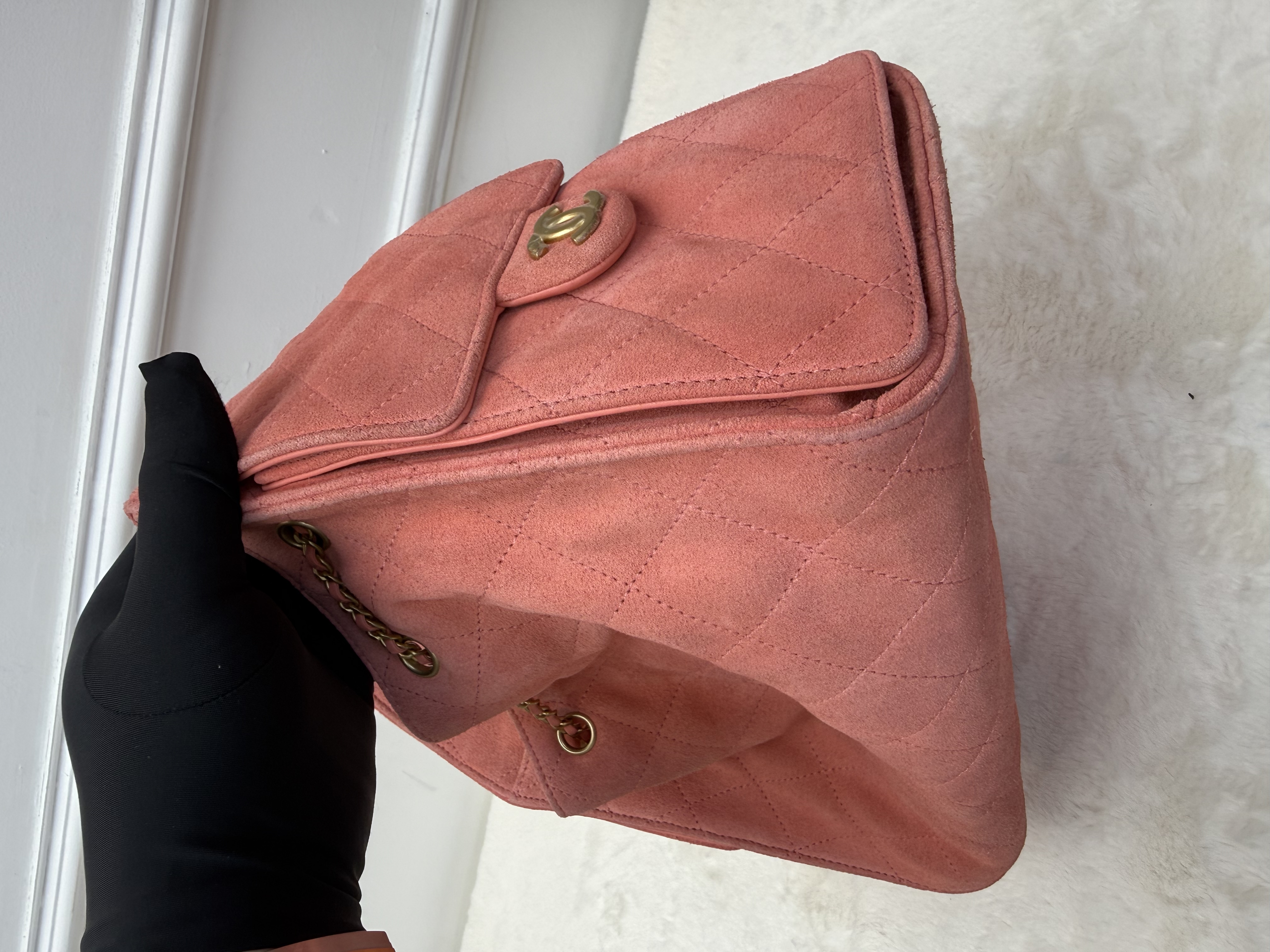 ‼️Full set全套有正單！！Chanel 25bag小號麂皮粉色🩷‼️