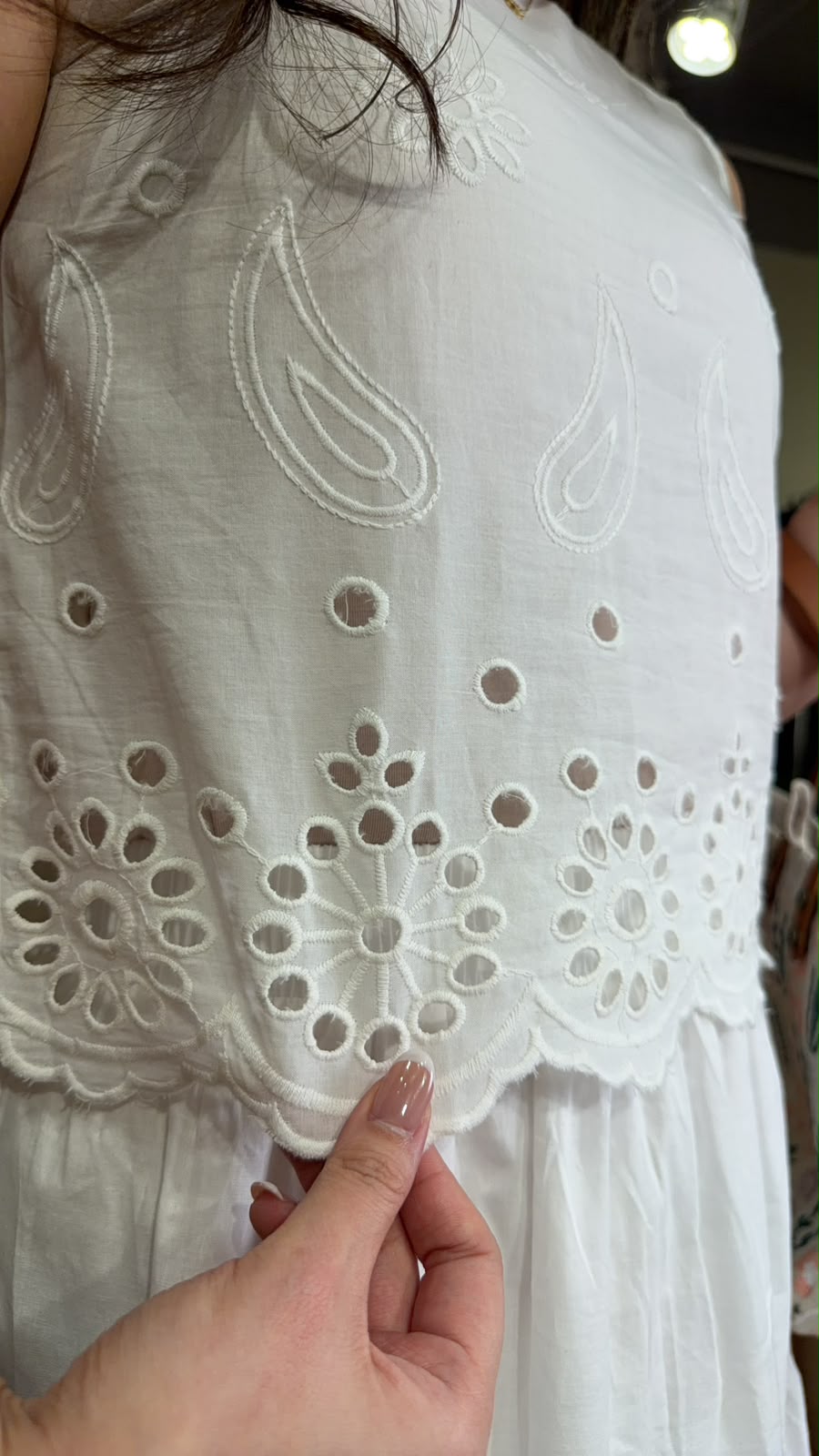 3161 White English Emb Top