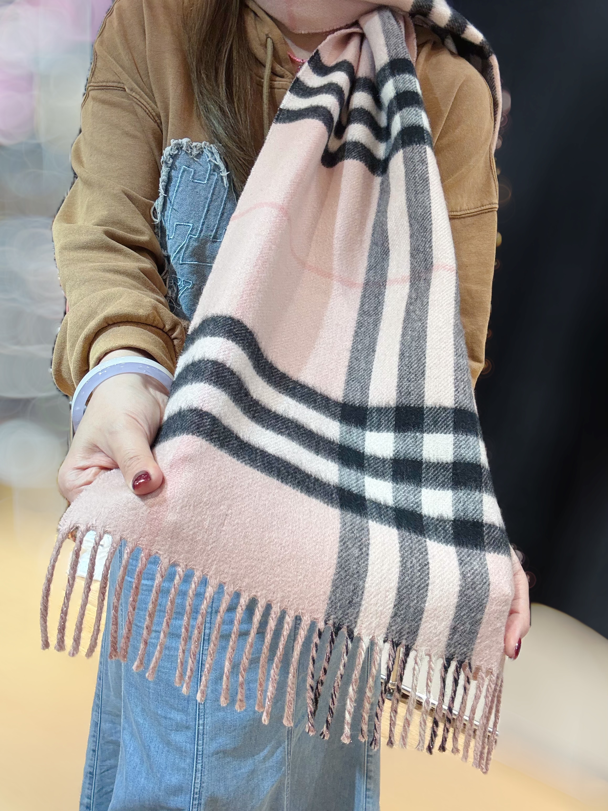Burberry scarf short/check/pink