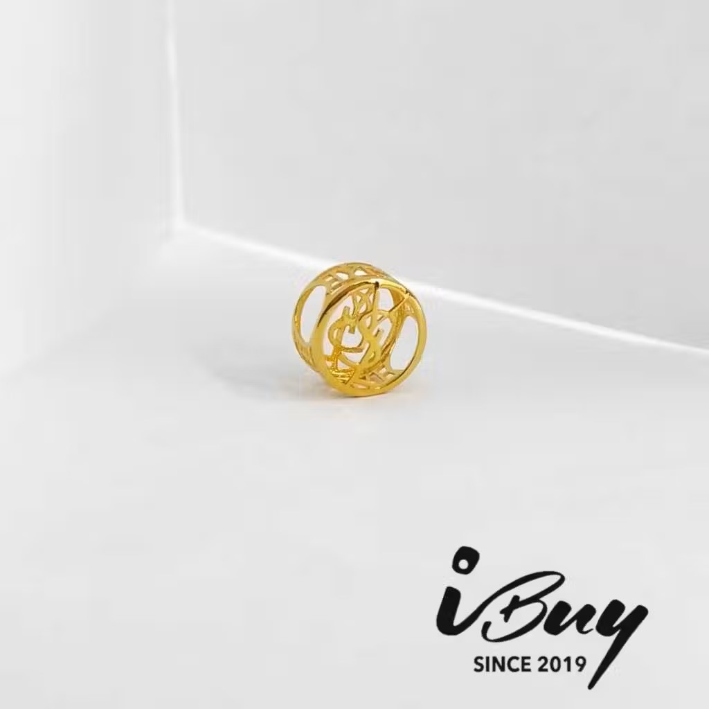 916 GOLD YSL ROUND CHARM BEAD 916 金 YSL 串咀