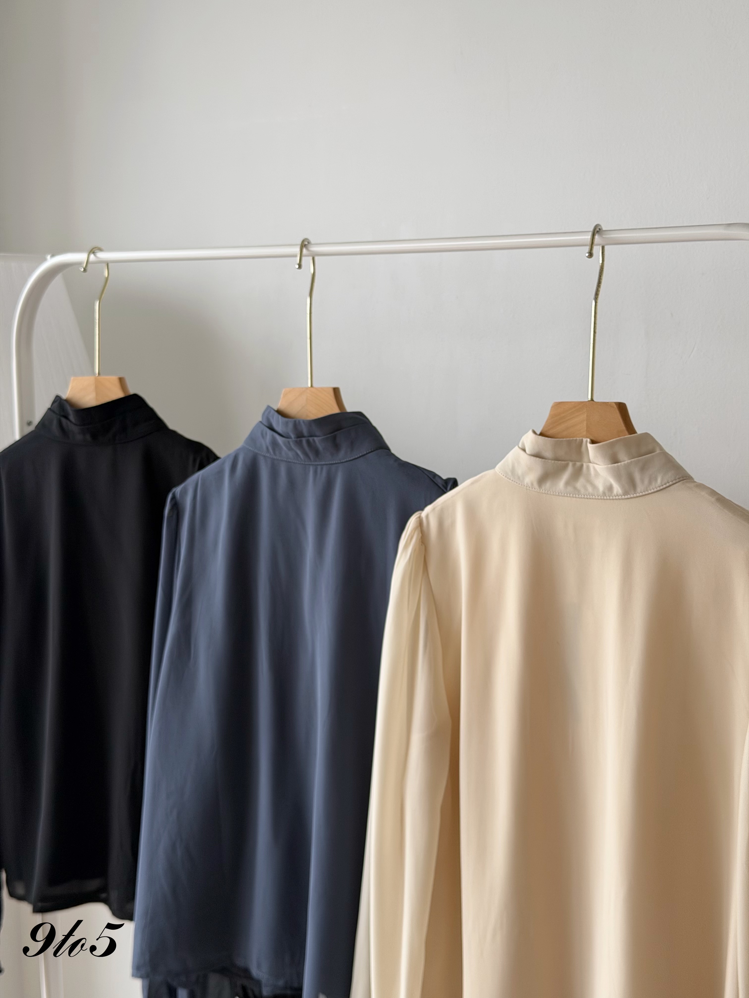 T4519 Mock Neck Ruffle Blouse - 3 Colors 