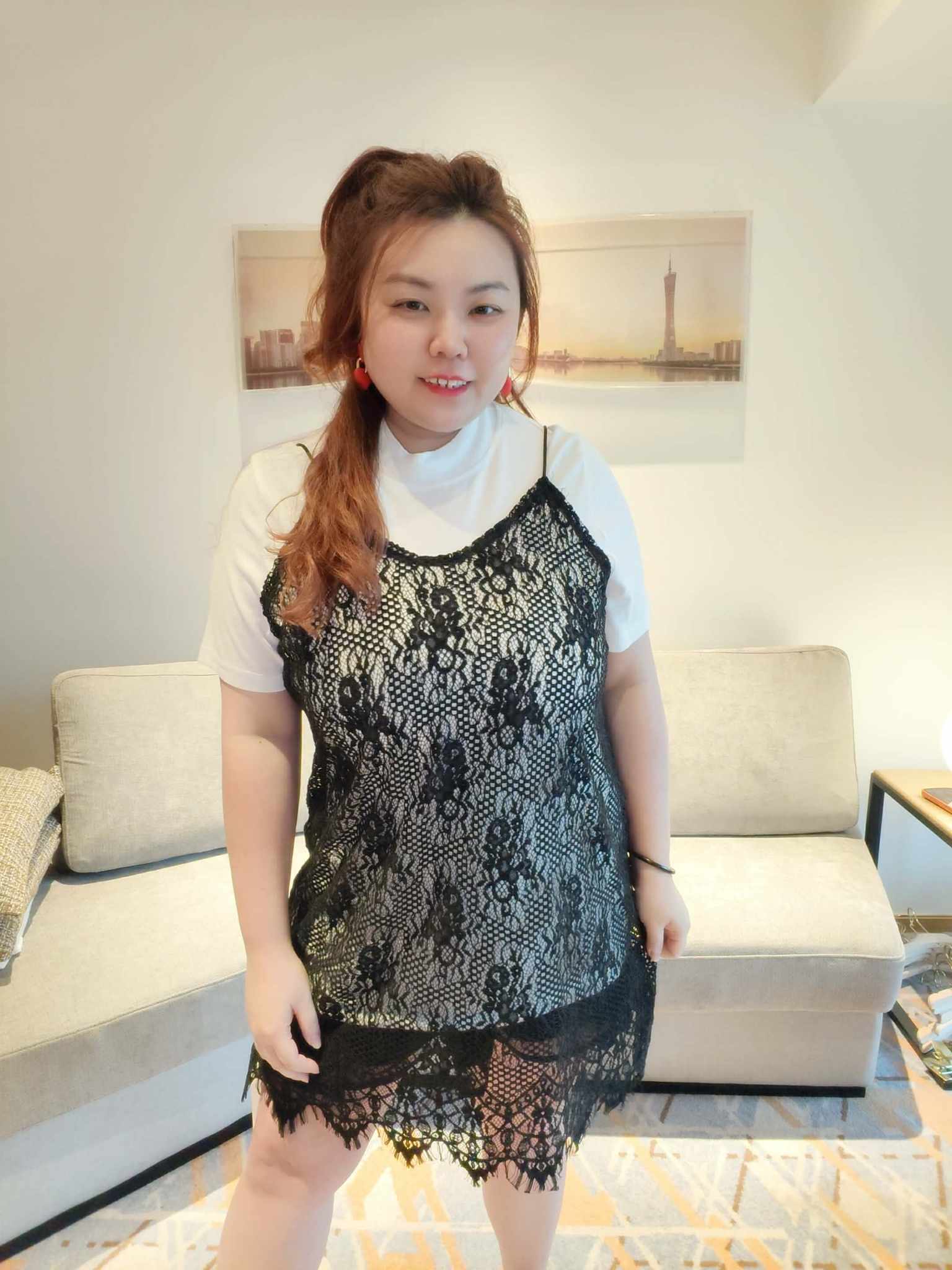 YCH06 5866 蕾丝镂空吊带套装