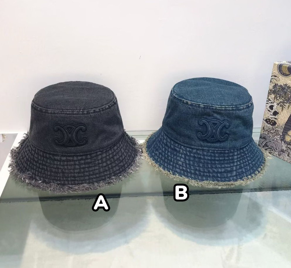 CELINE  凱旋門毛邊牛仔漁夫帽