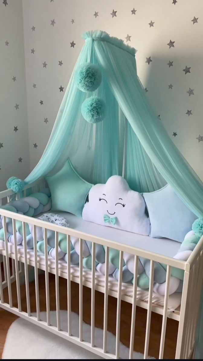 Mint green crib bumper best sale