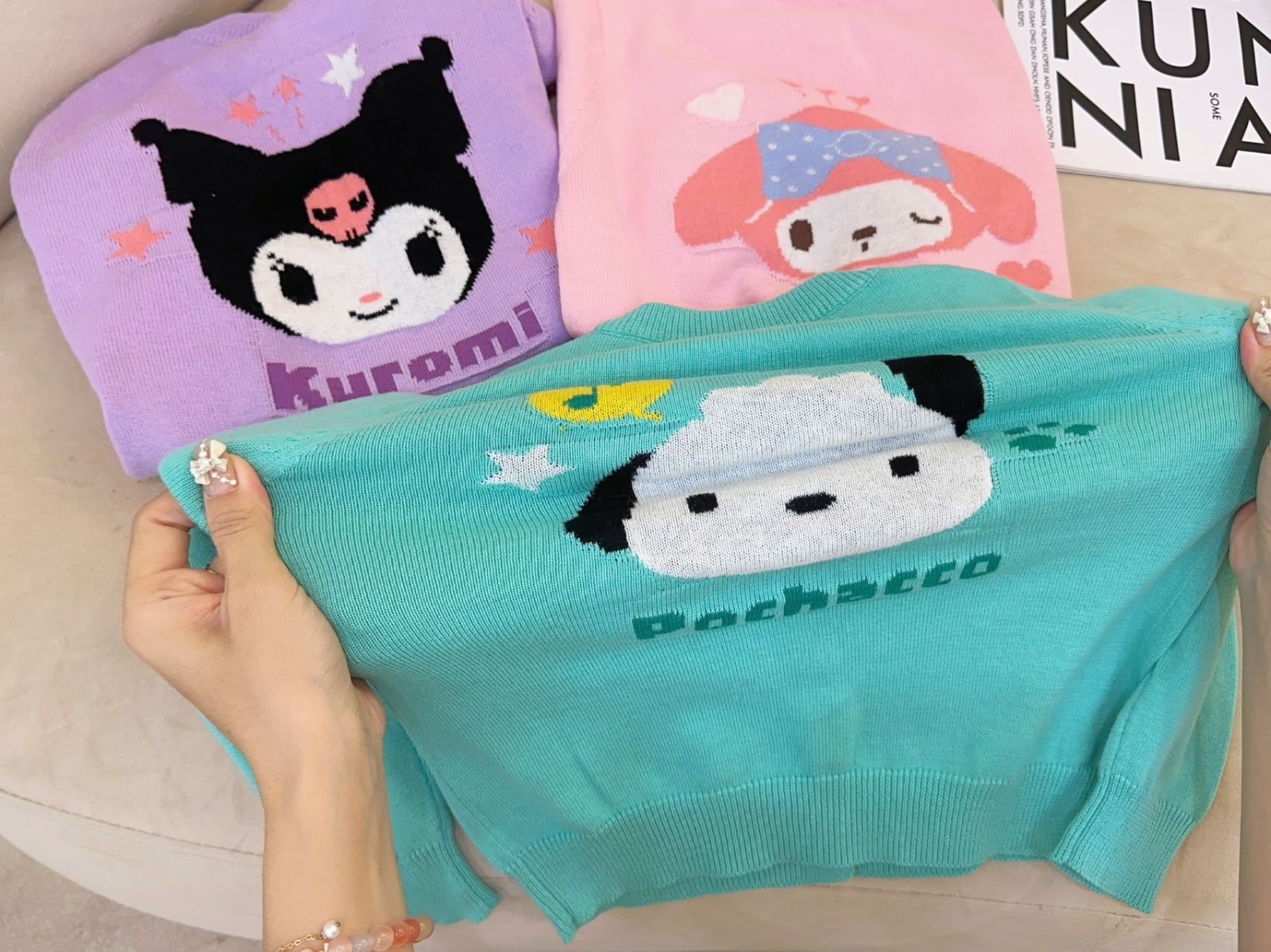 Sanrio 卡通刺繡針織冷衫 -1件 - 1