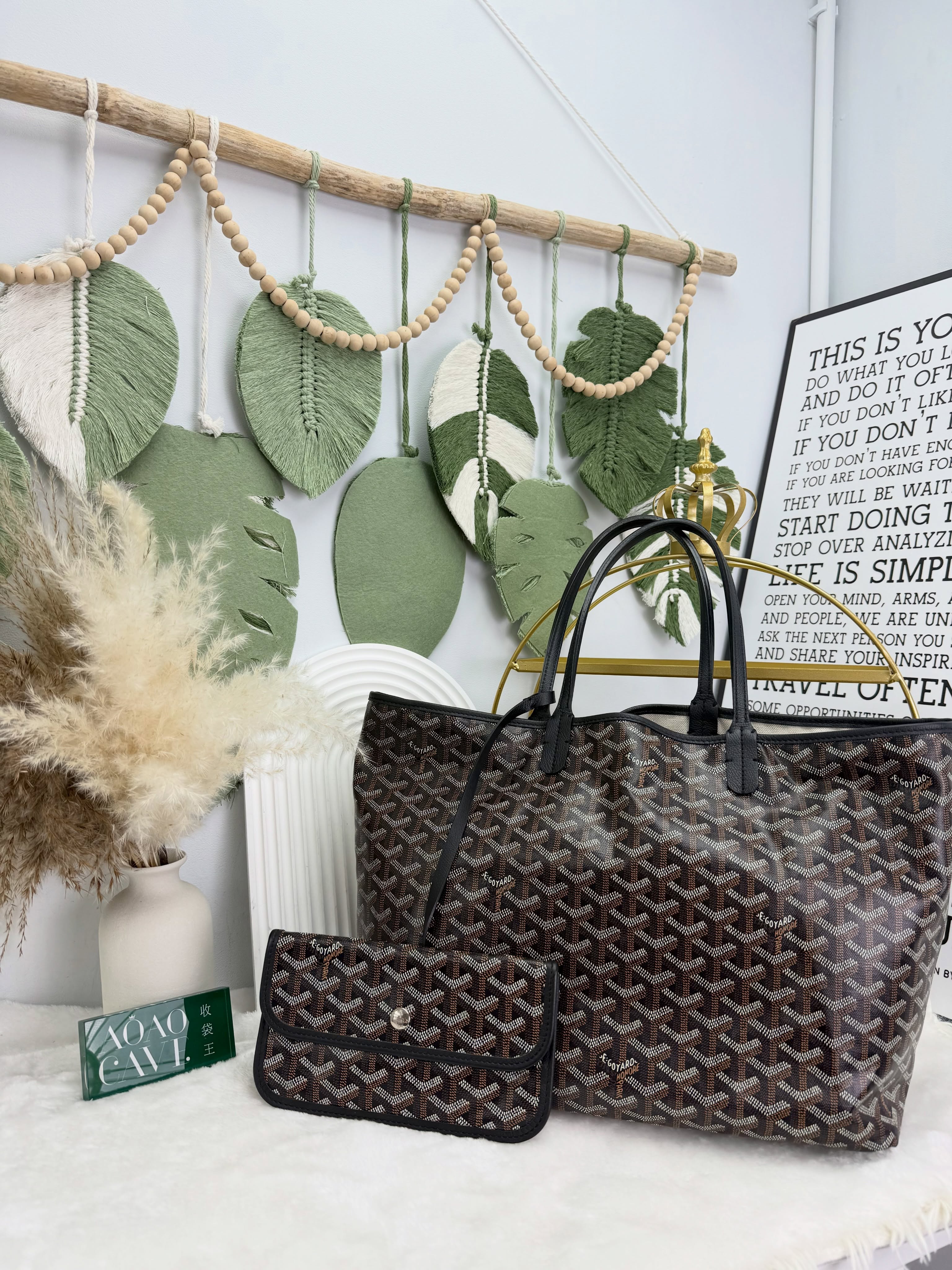 Goyard 👜 PRE OWNED 🛍️黑色老花 black saint Louis pm size 有子袋有單🤎