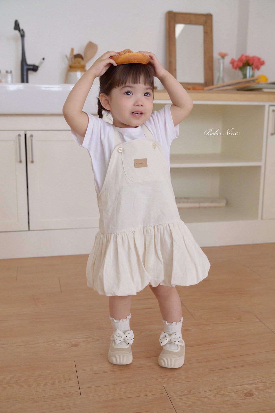 ☀️預訂 韓國直送☀️🇰🇷Bebenine三色泡泡下擺口袋純棉吊帶連身裙