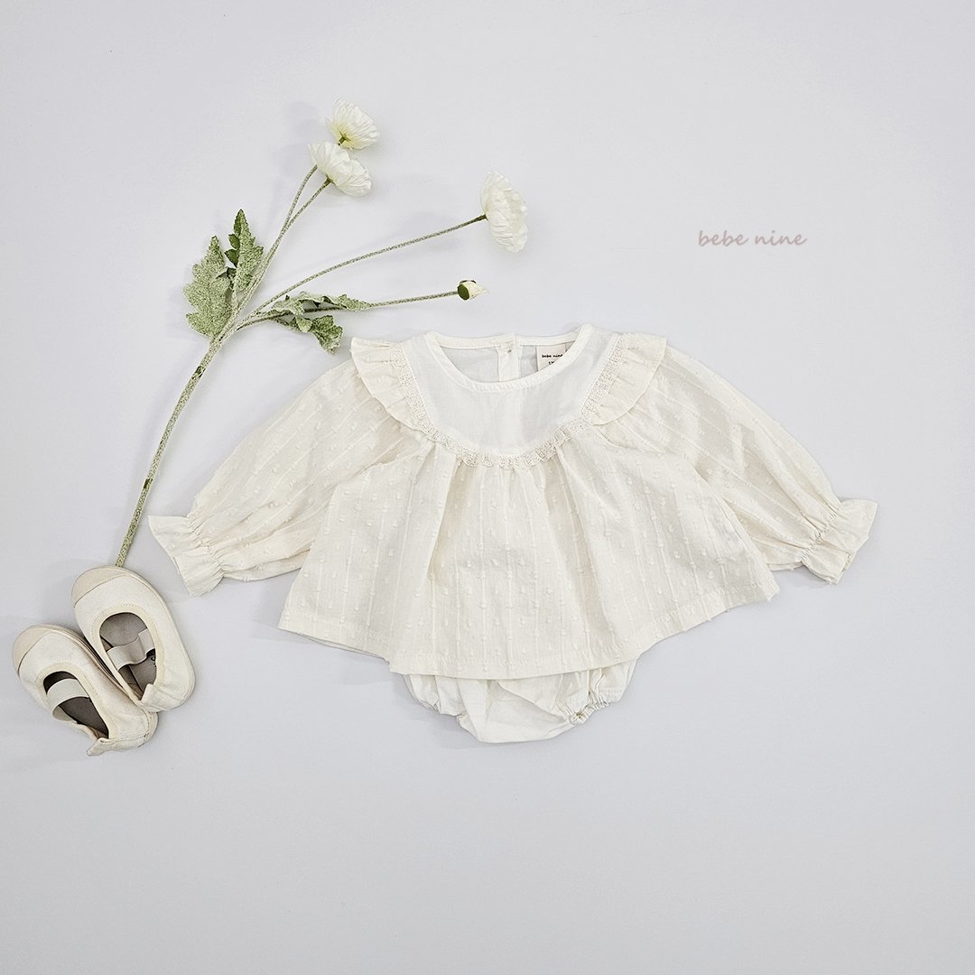 🌸預訂 韓國直送🌸🇰🇷Bebenine兩色荷葉花邊闊領上衣燈籠褲套裝