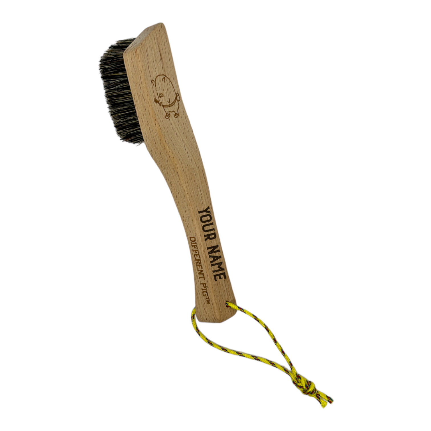 【來字刻名】𝗗𝗜𝗙𝗙𝗘𝗥𝗘𝗡𝗧 𝗣𝗜𝗚™ OG brush with name carving 刻名大豬掃連掛繩