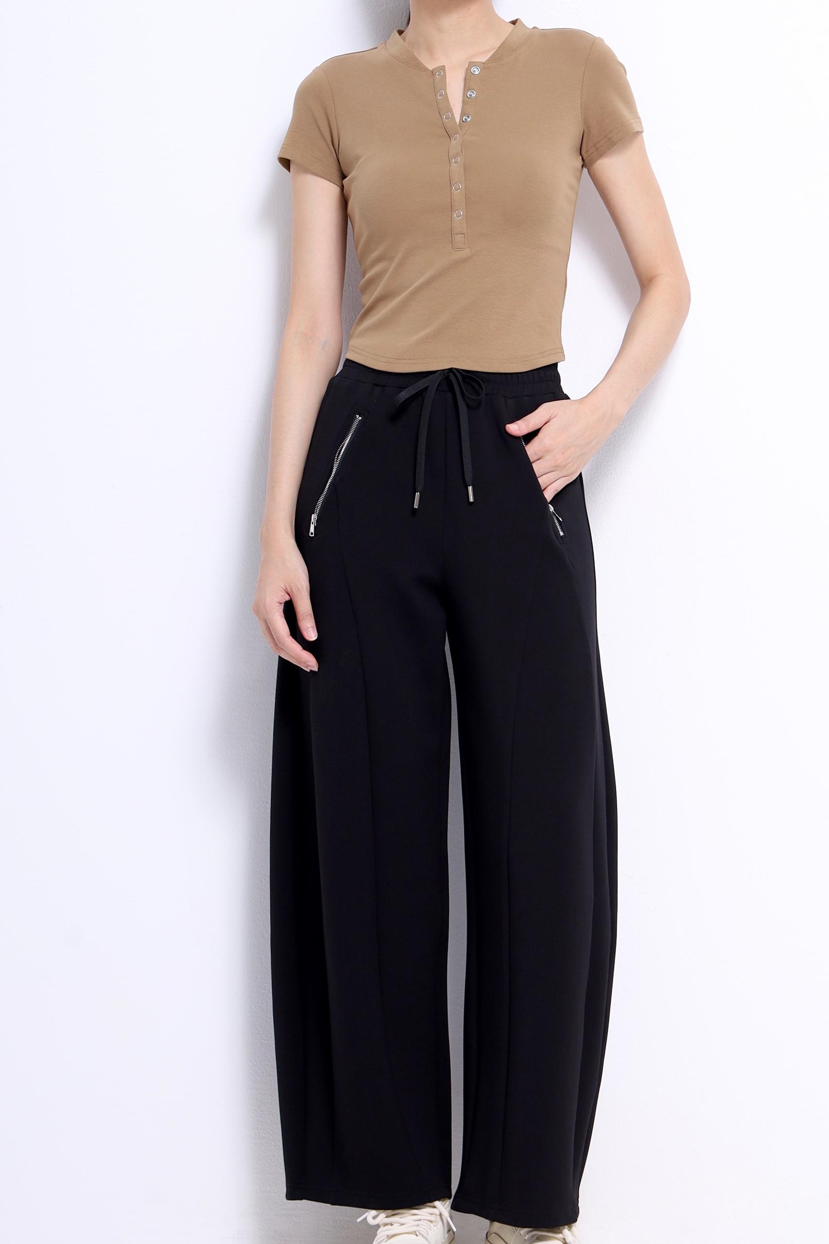 CB2726 BUTTON DETAILED SHORT SLLV TEE