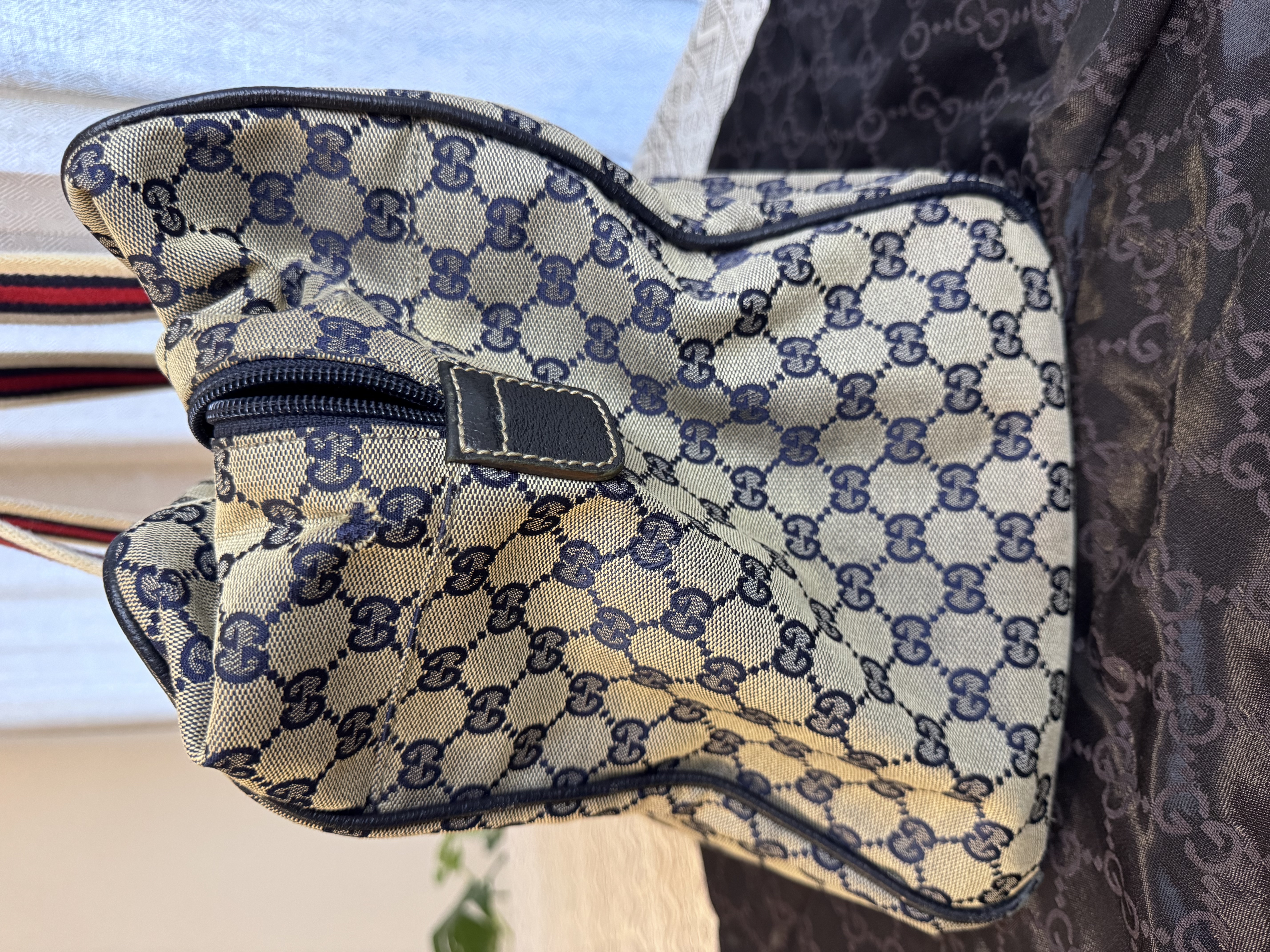 Gucci Vintage GG Supreme Sherry Line Top Travel Bag