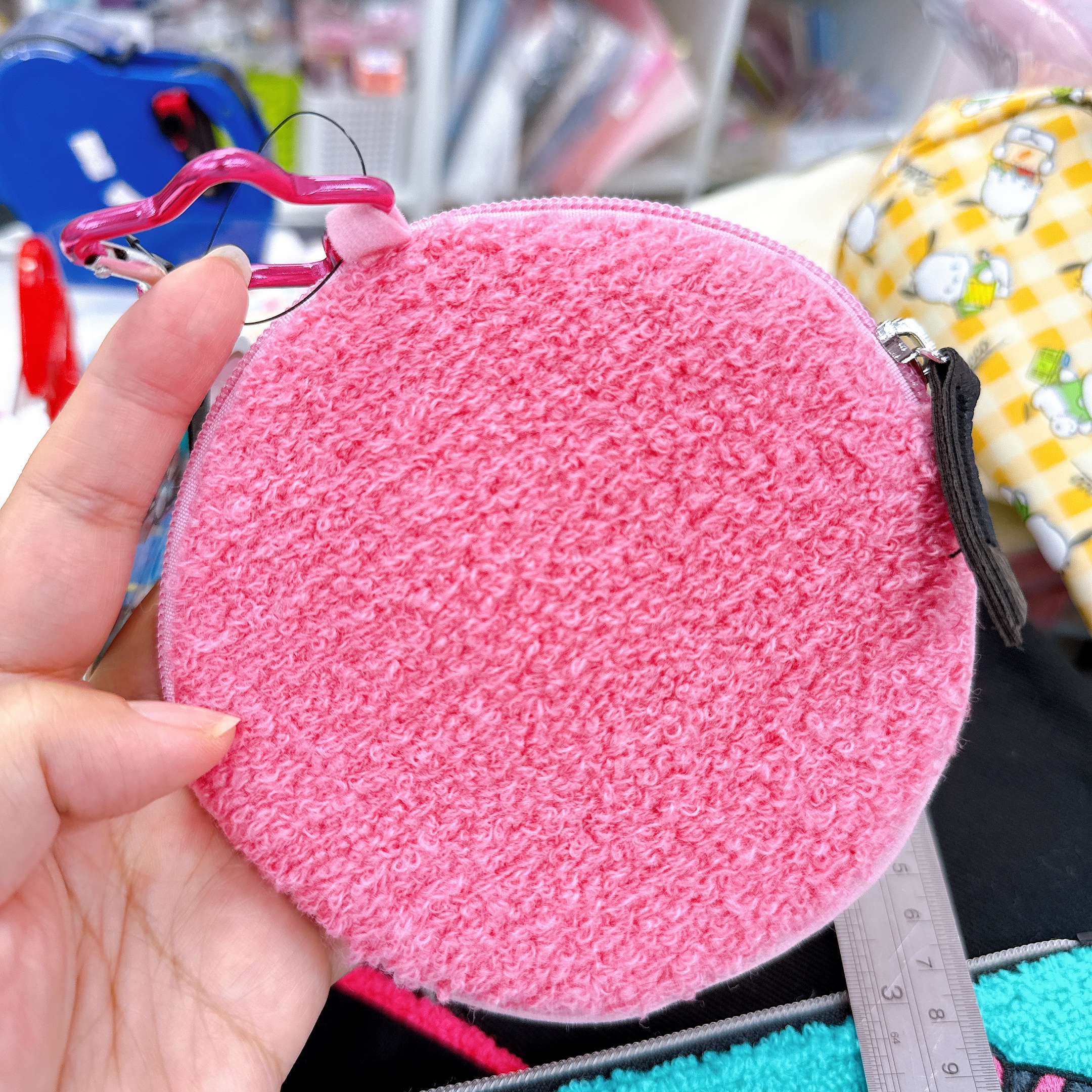 日本直送日本限定版Sanrio 萬聖節系列針織刺繡大容量拉鏈袋 圓形散銀包