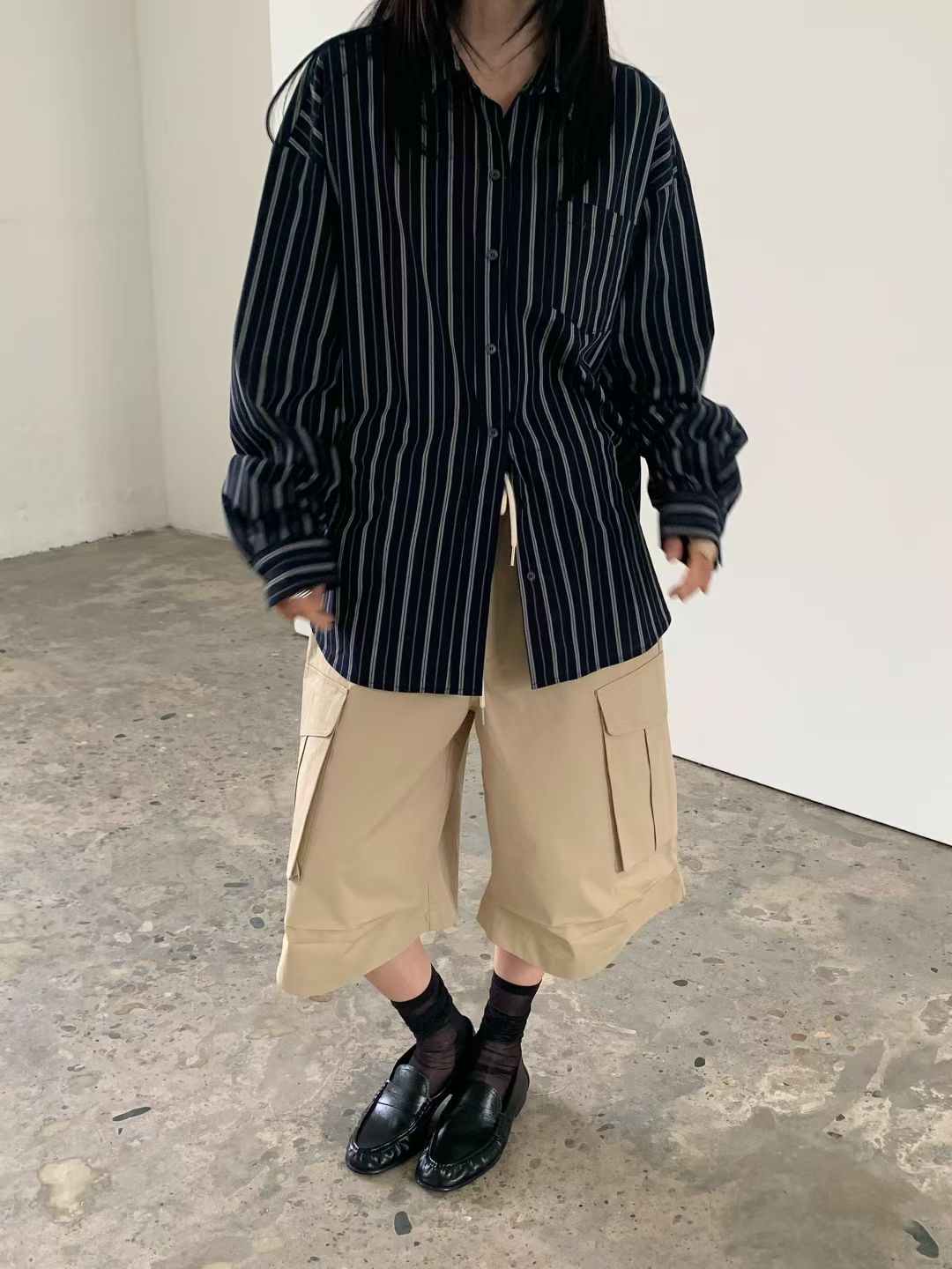 221291 直紋長袖恤