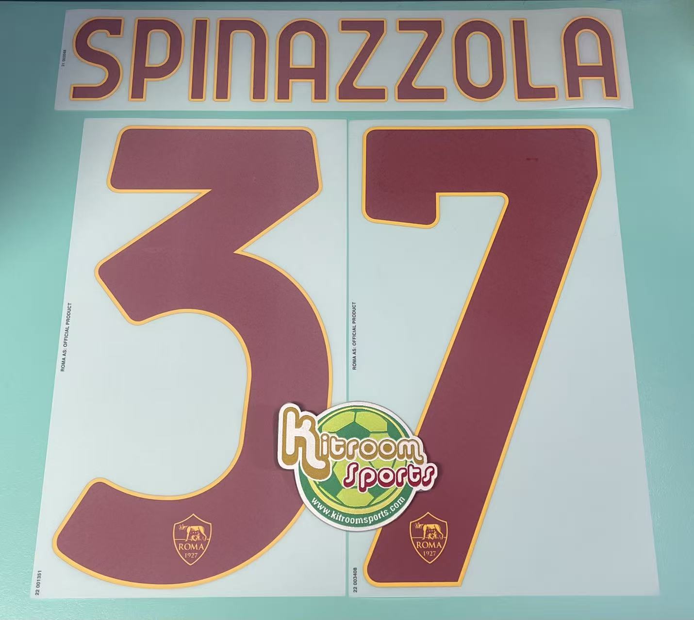 2021-23 Roma Away Nameset #37 SPINAZZOLA