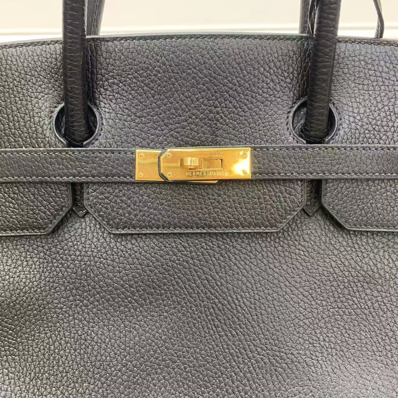 Hermes/愛馬仕 Birkin40鉑金包 BK40手提公文包89黑色金扣 絕版阿登皮 經典典藏款 