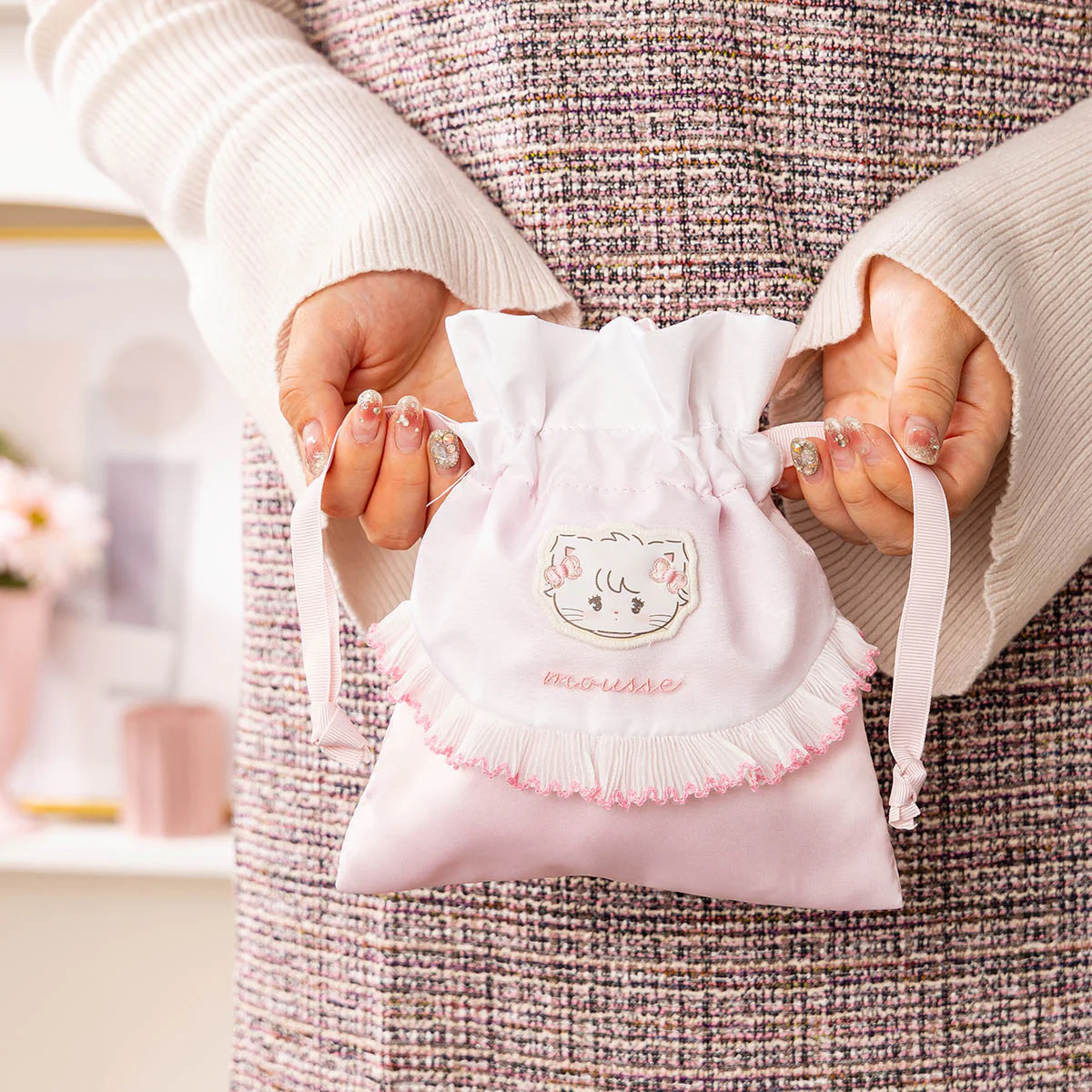 🎀【預訂】 Lil ala mode 索繩袋 Latte